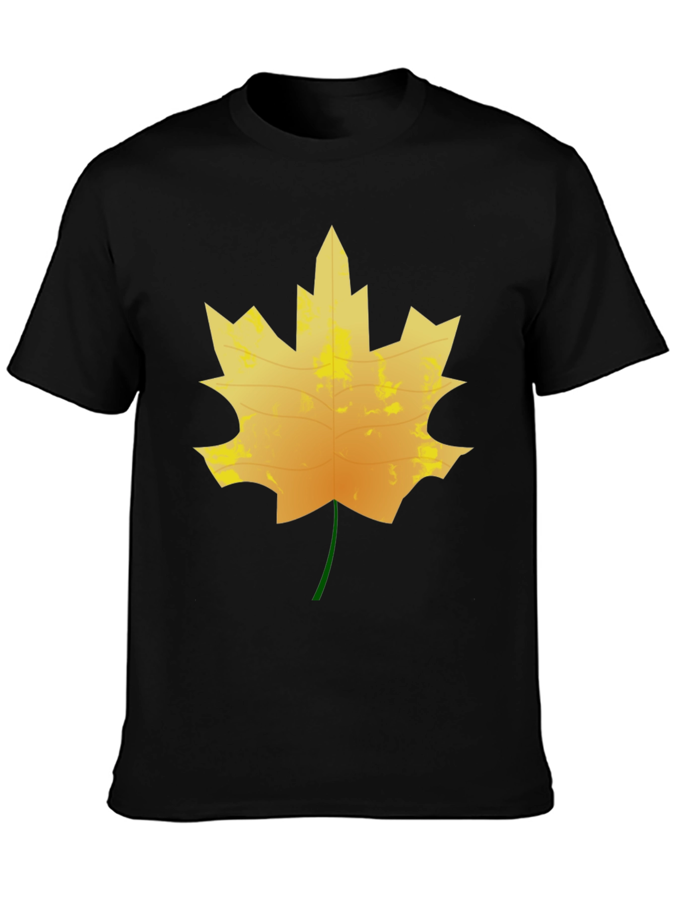 Maple Leaf Graphic Tee - Black Cotton T-Shirt