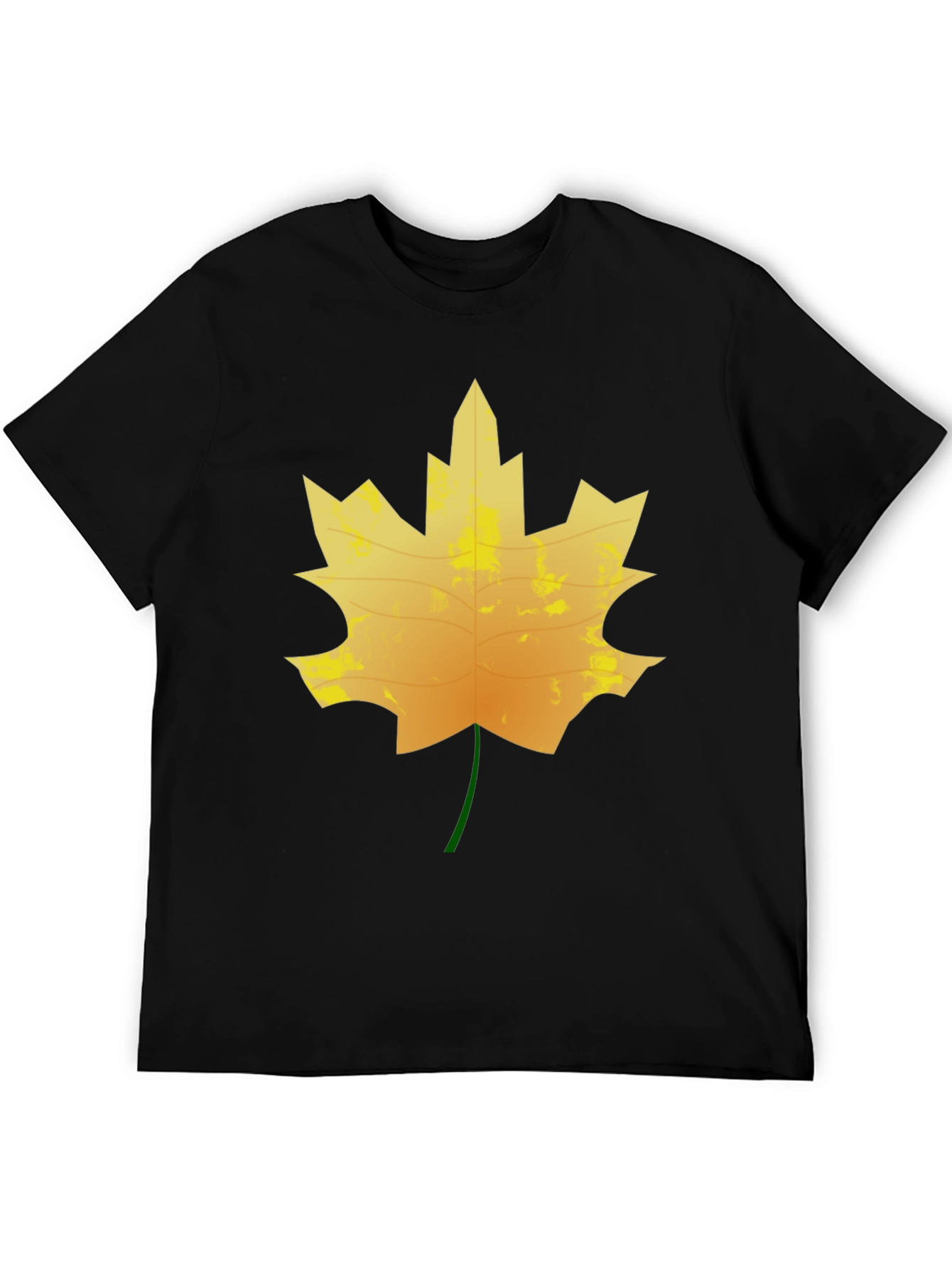 Maple Leaf Graphic Tee - Black Cotton T-Shirt
