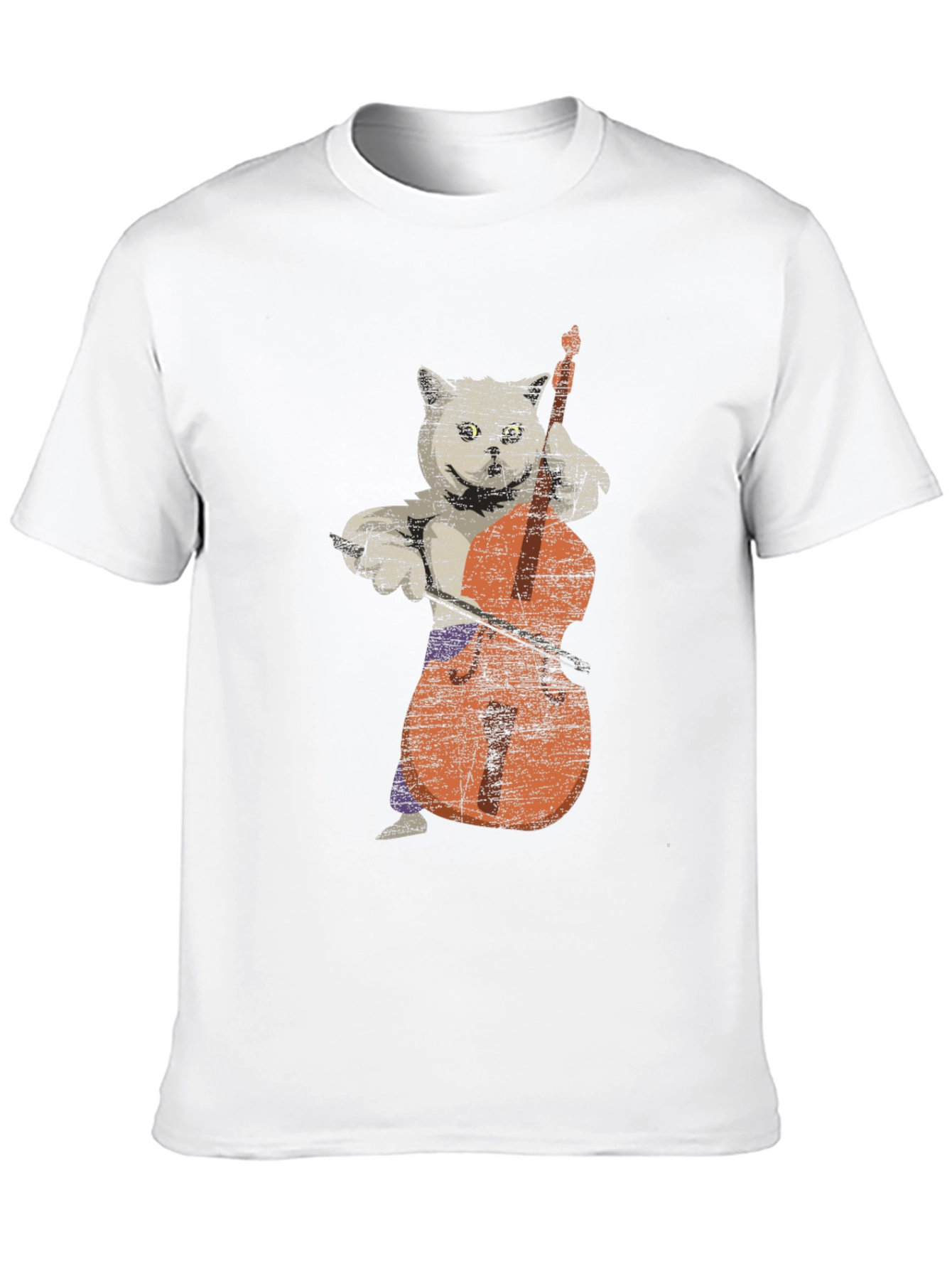 Cat Playing Cello Graphic T-Shirt