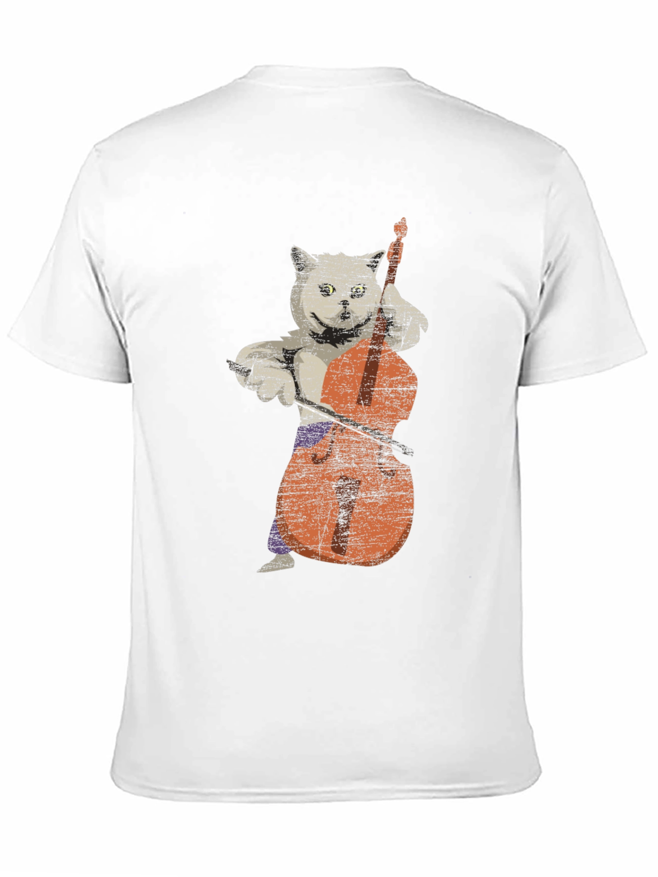 Cat Playing Cello Graphic T-Shirt