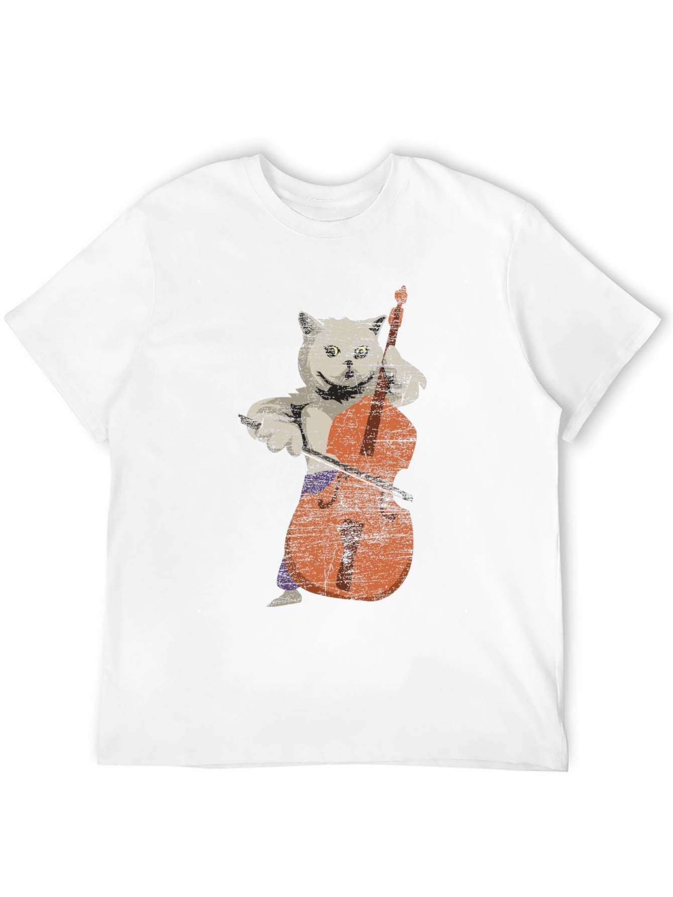 Cat Playing Cello Graphic T-Shirt