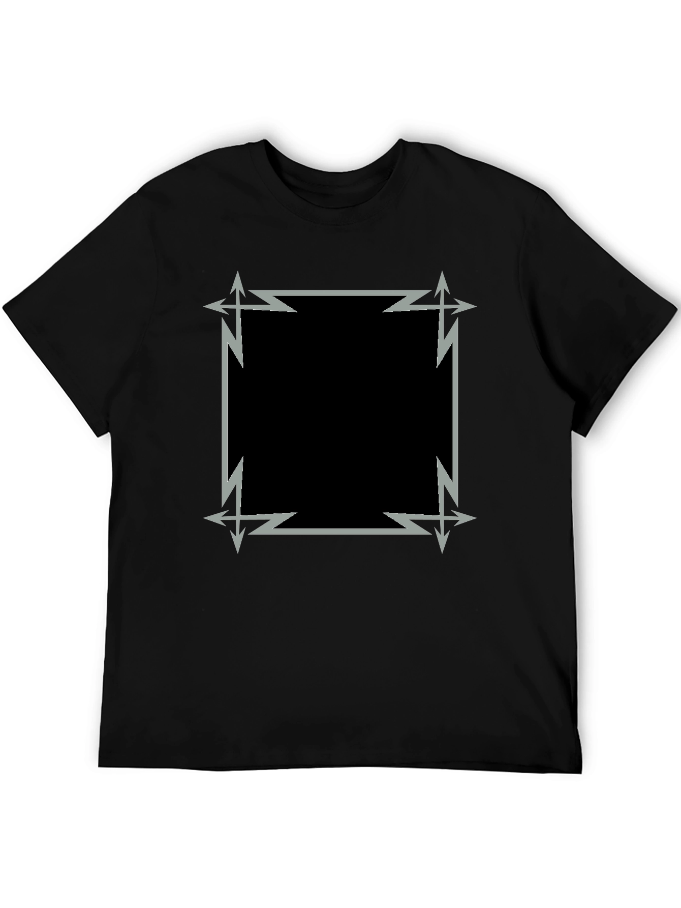 Edgy Geometric Graphic Black Tee