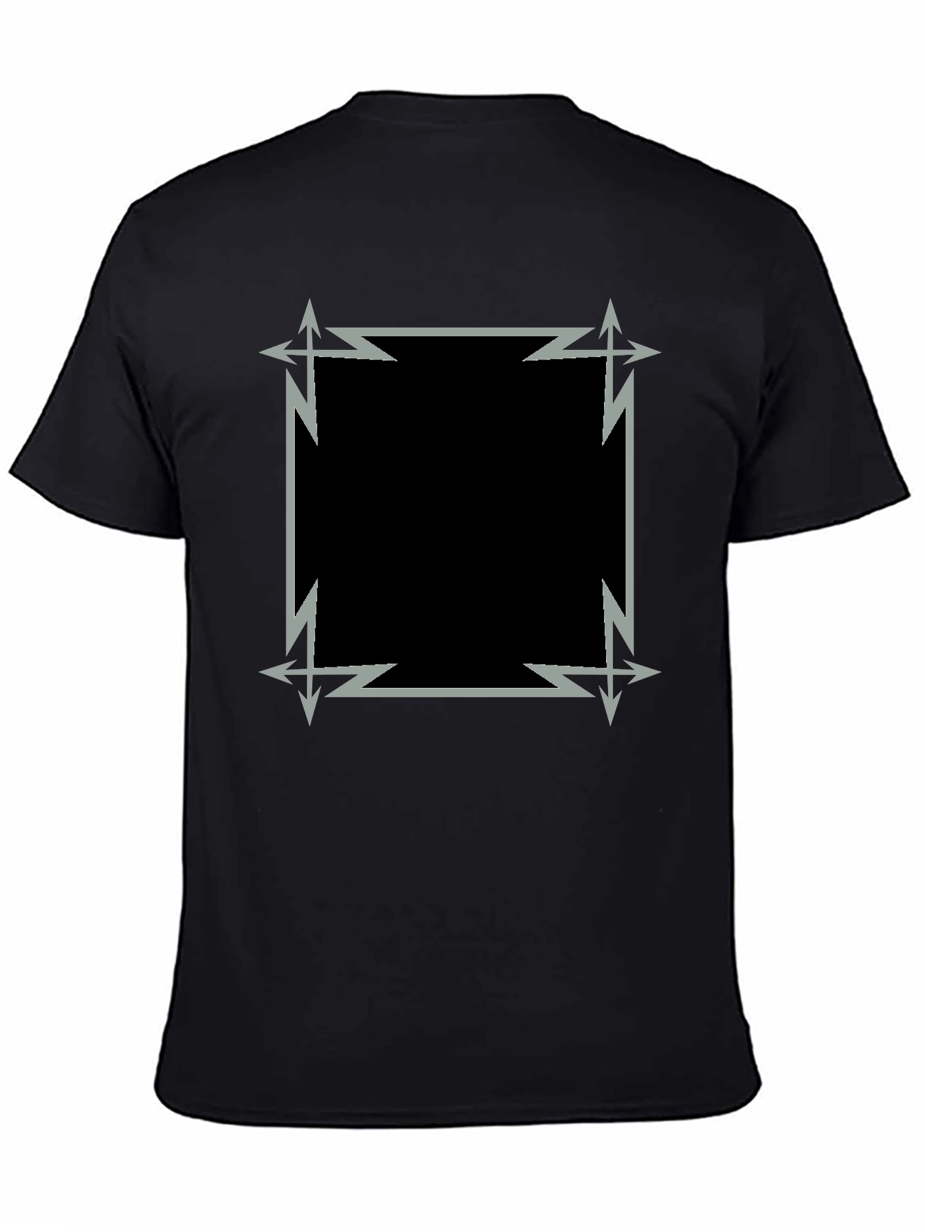 Edgy Geometric Graphic Black Tee