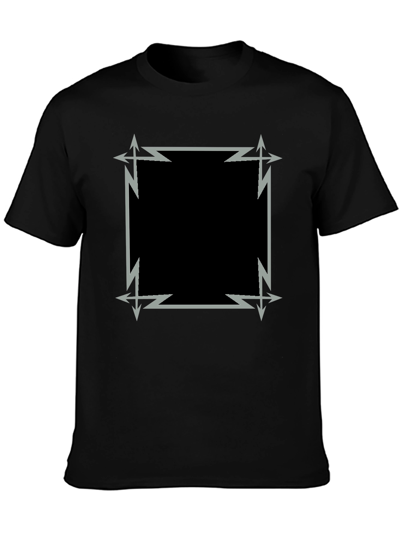 Edgy Geometric Graphic Black Tee