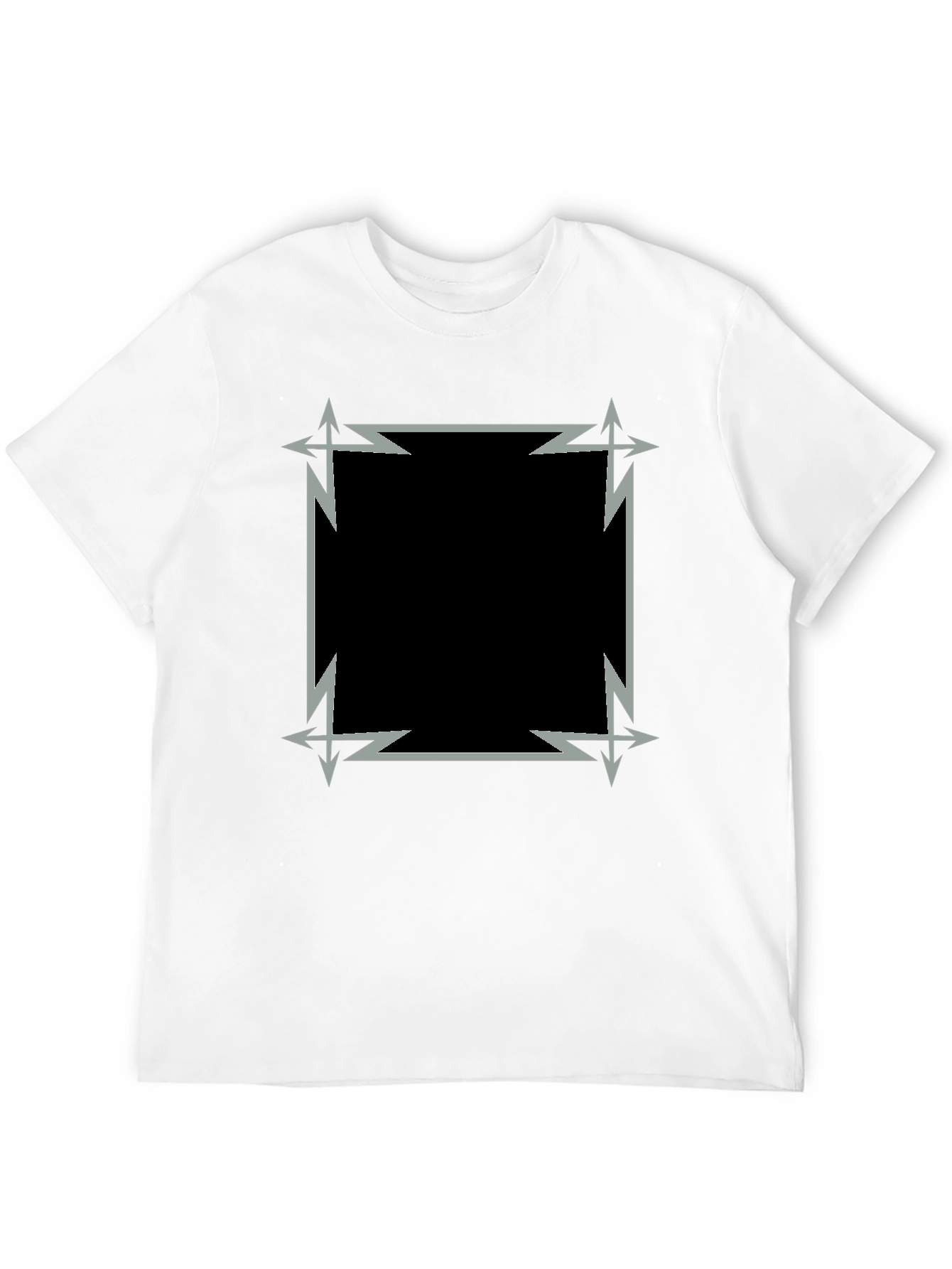 Edgy Geometric Graphic Black Tee