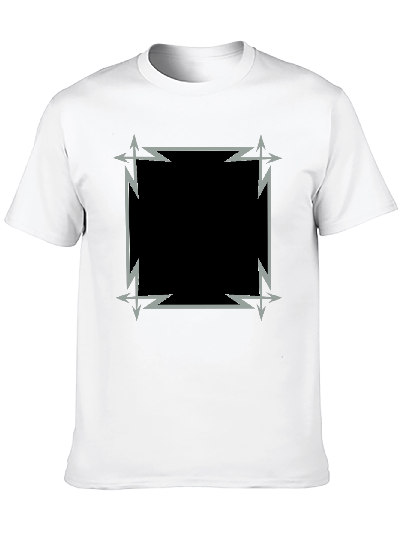 Edgy Geometric Graphic Black Tee