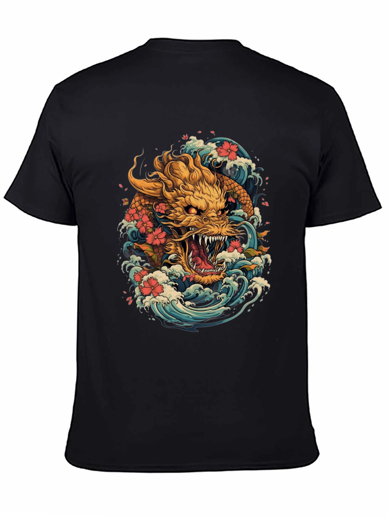 Japanese Dragon Wave Graphic Tee