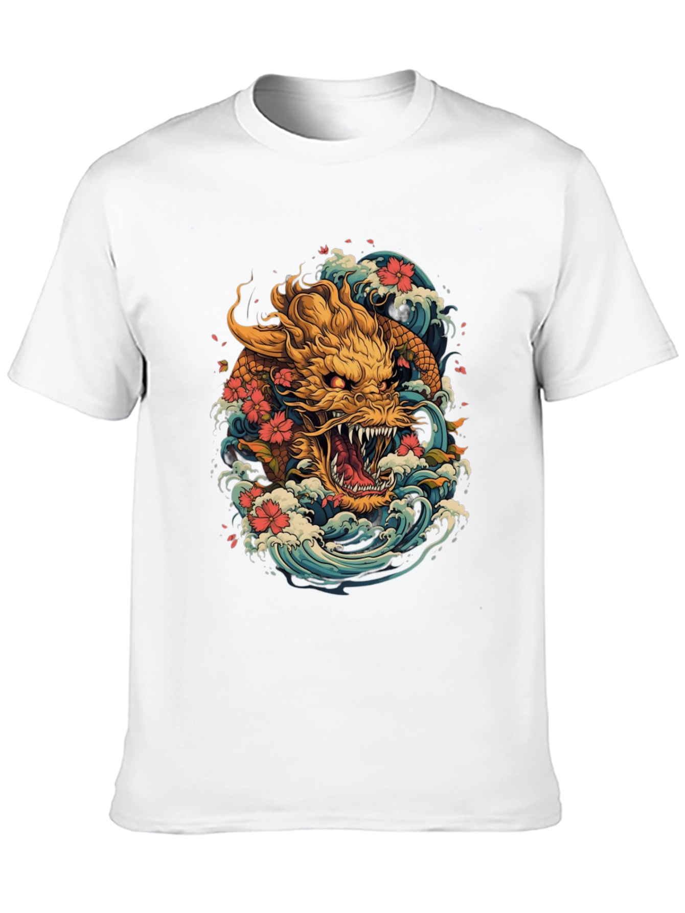 Japanese Dragon Wave Graphic Tee
