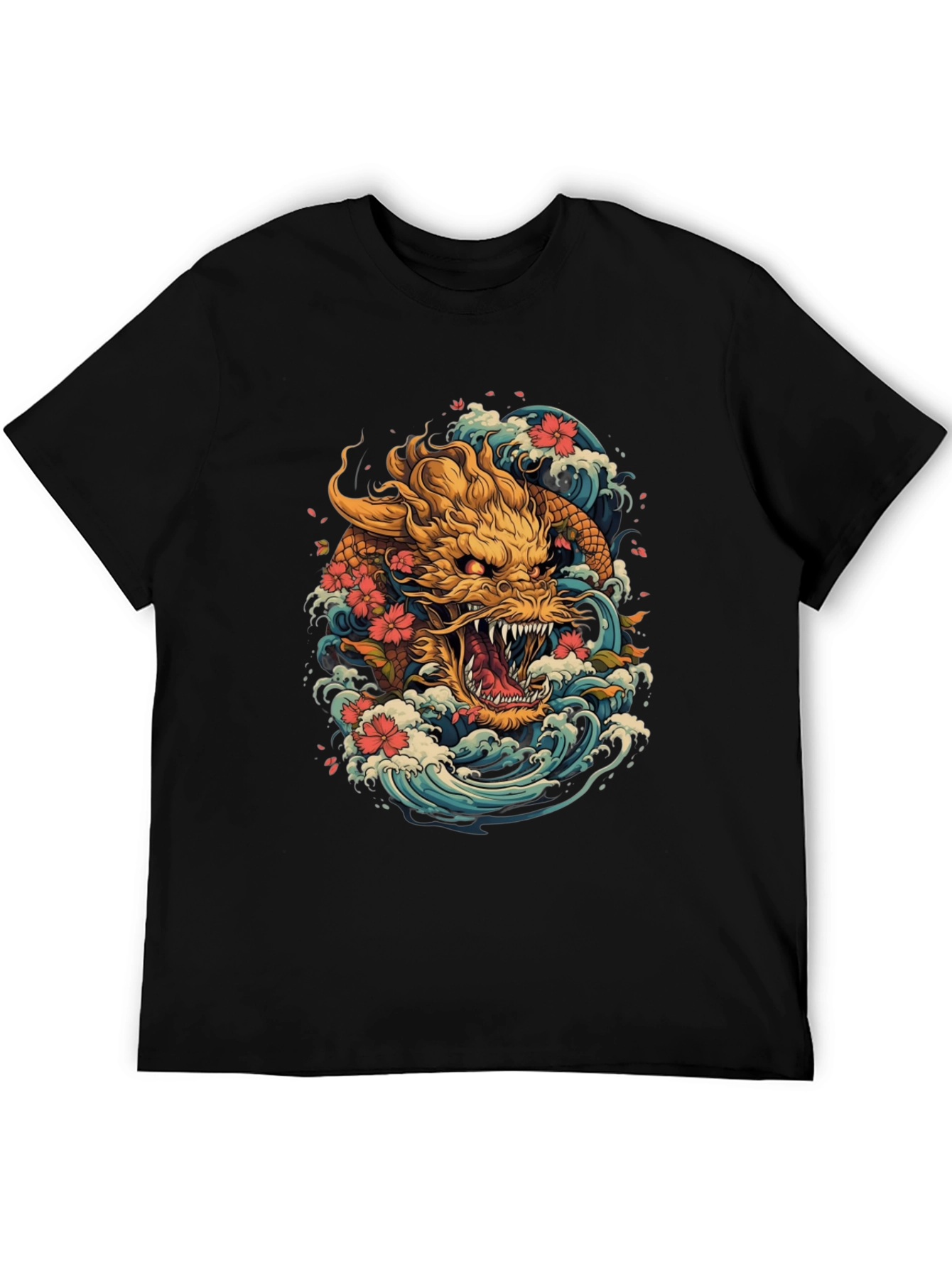 Japanese Dragon Wave Graphic Tee