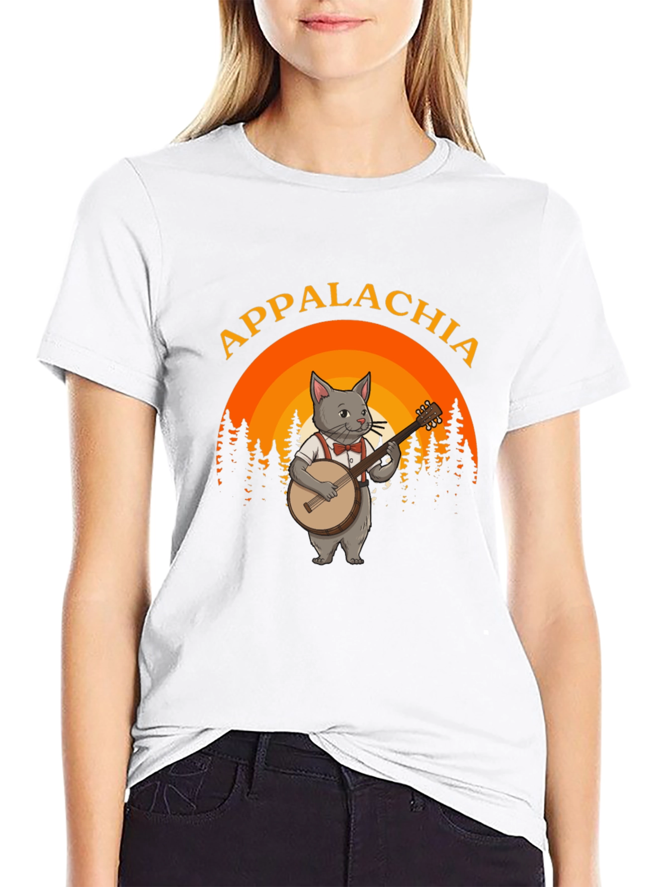 Appalachia Cat Banjo T-Shirt - Mountain Music Tee
