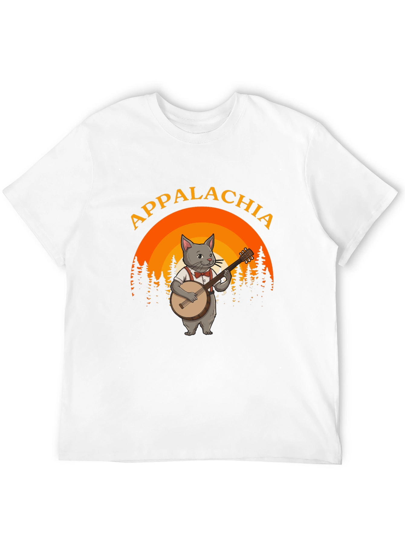 Appalachia Cat Banjo T-Shirt - Mountain Music Tee