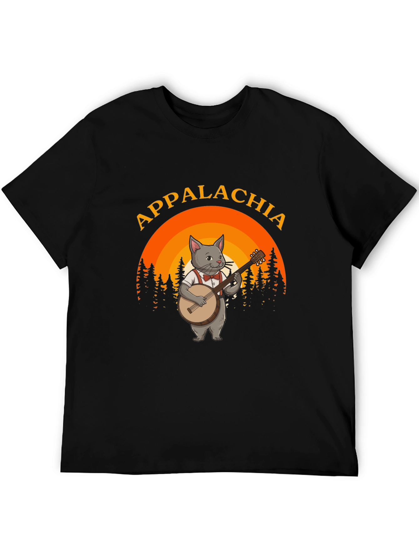 Appalachia Cat Banjo T-Shirt - Mountain Music Tee