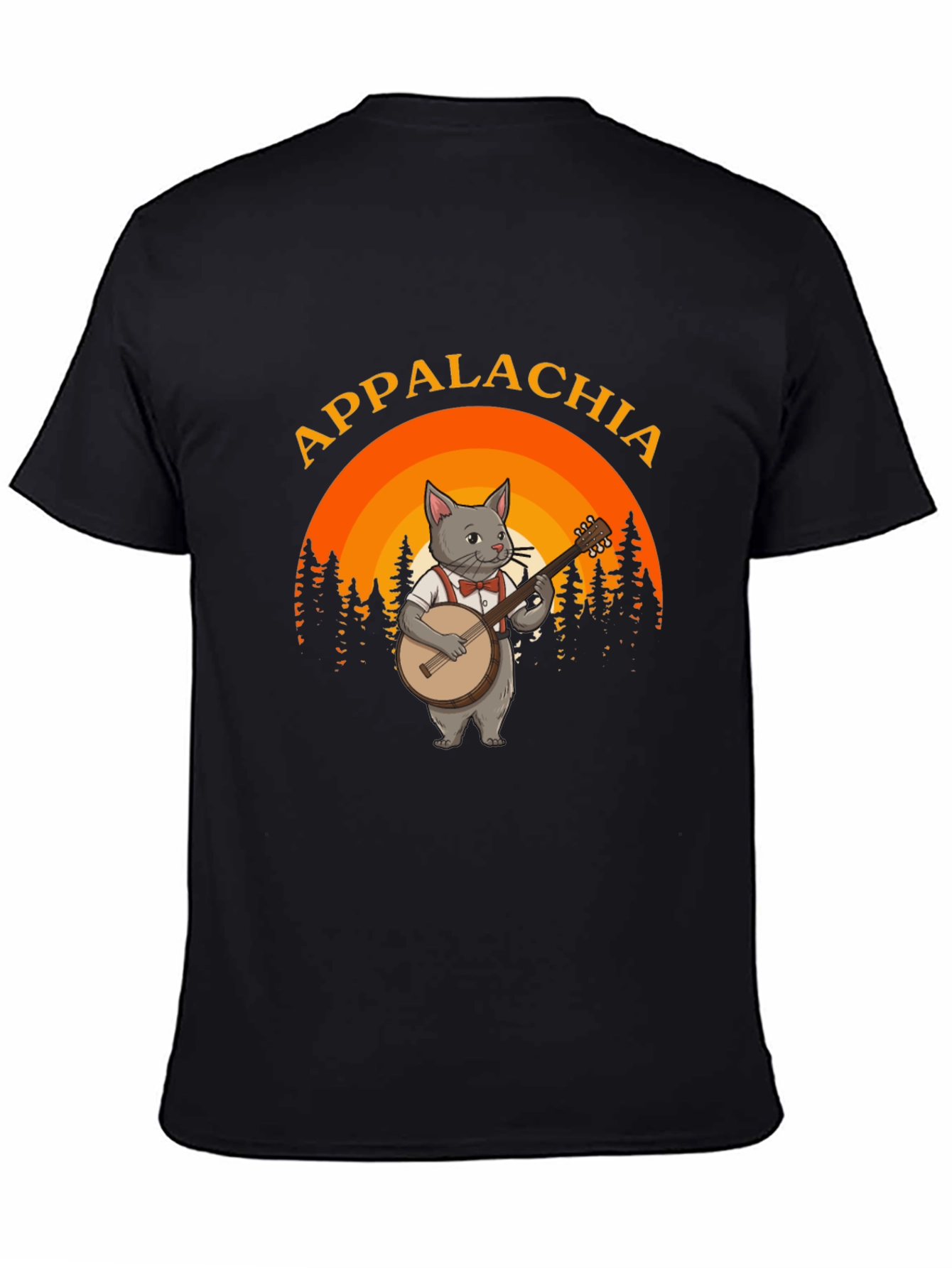 Appalachia Cat Banjo T-Shirt - Mountain Music Tee