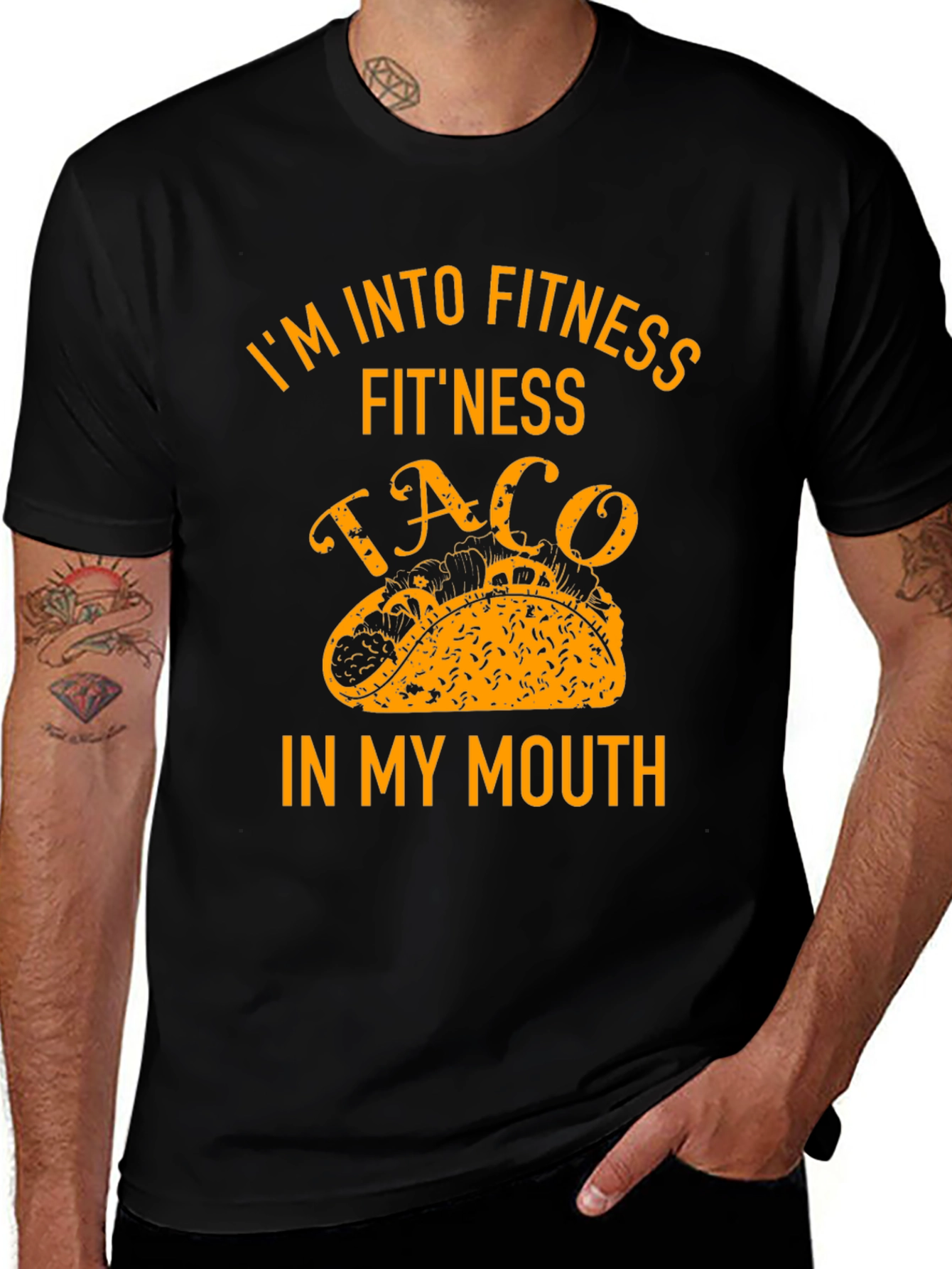 Fitness Taco In My Mouth Graphic T-Shirt