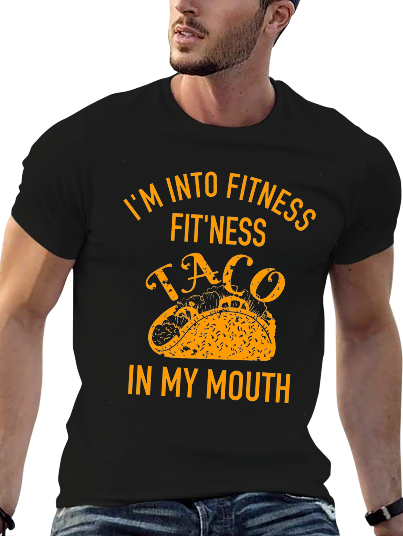 Fitness Taco In My Mouth Graphic T-Shirt