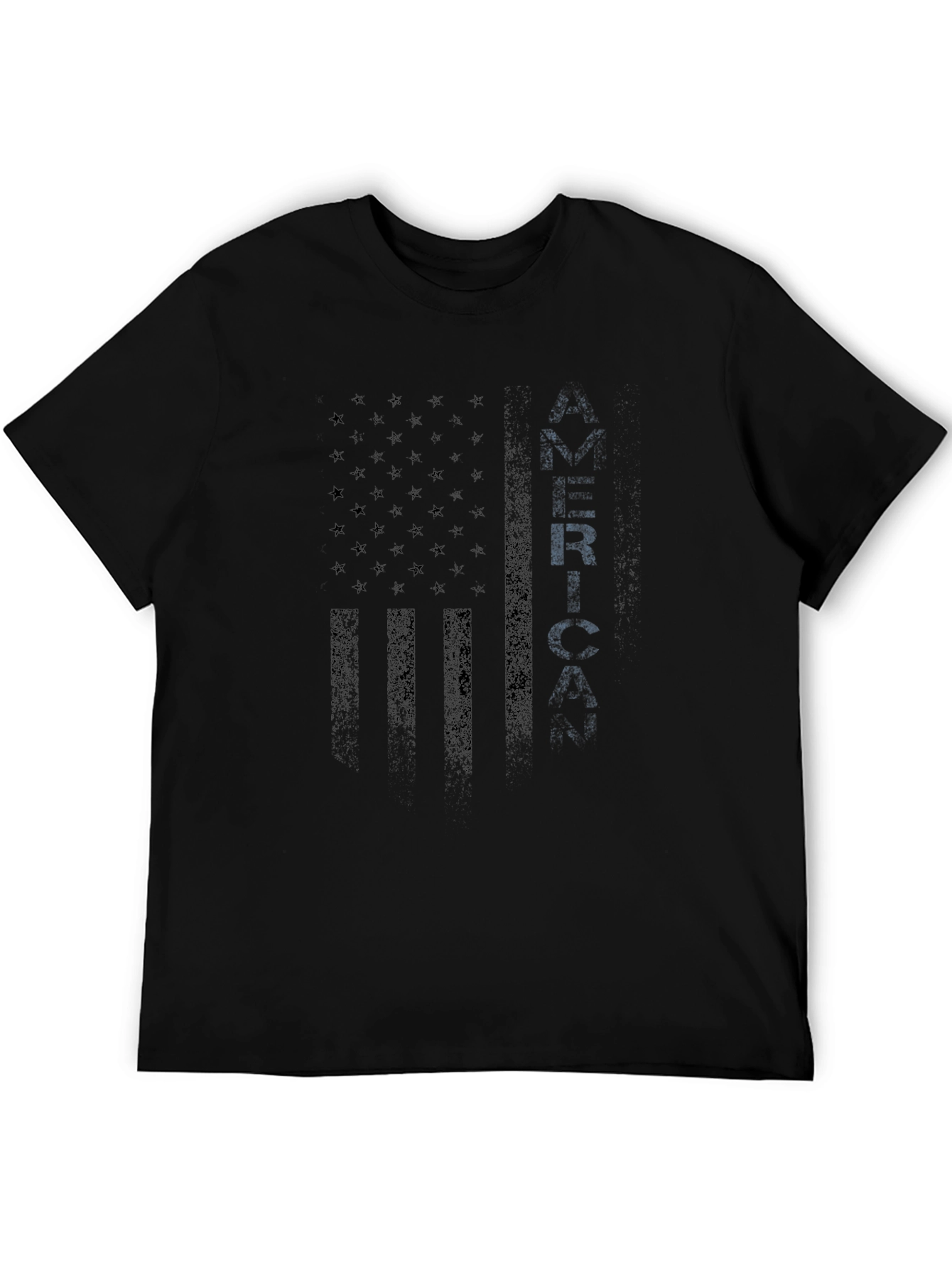 Mens Black American Flag Graphic T-Shirt