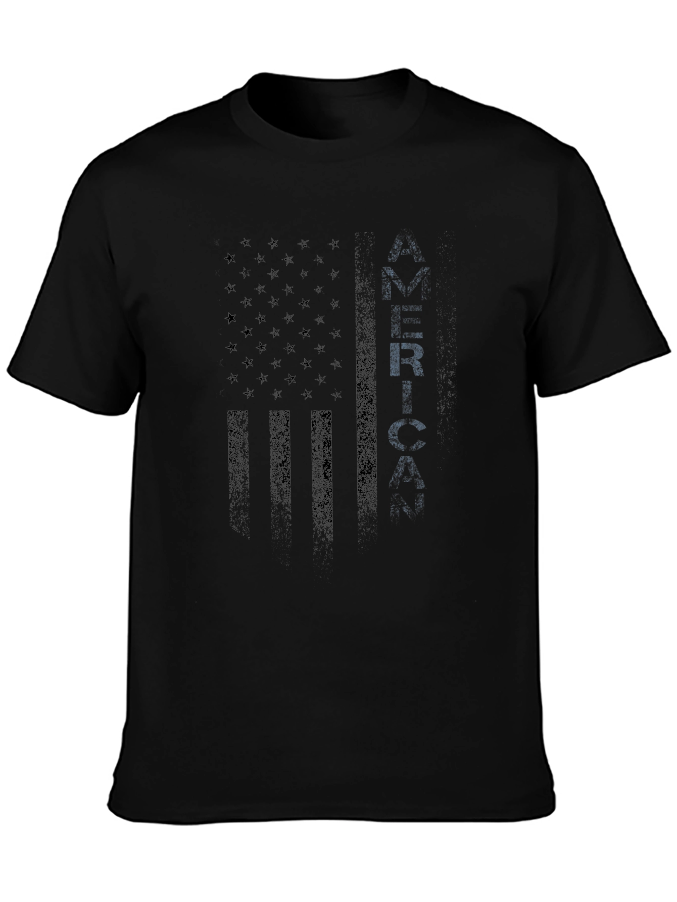 Mens Black American Flag Graphic T-Shirt