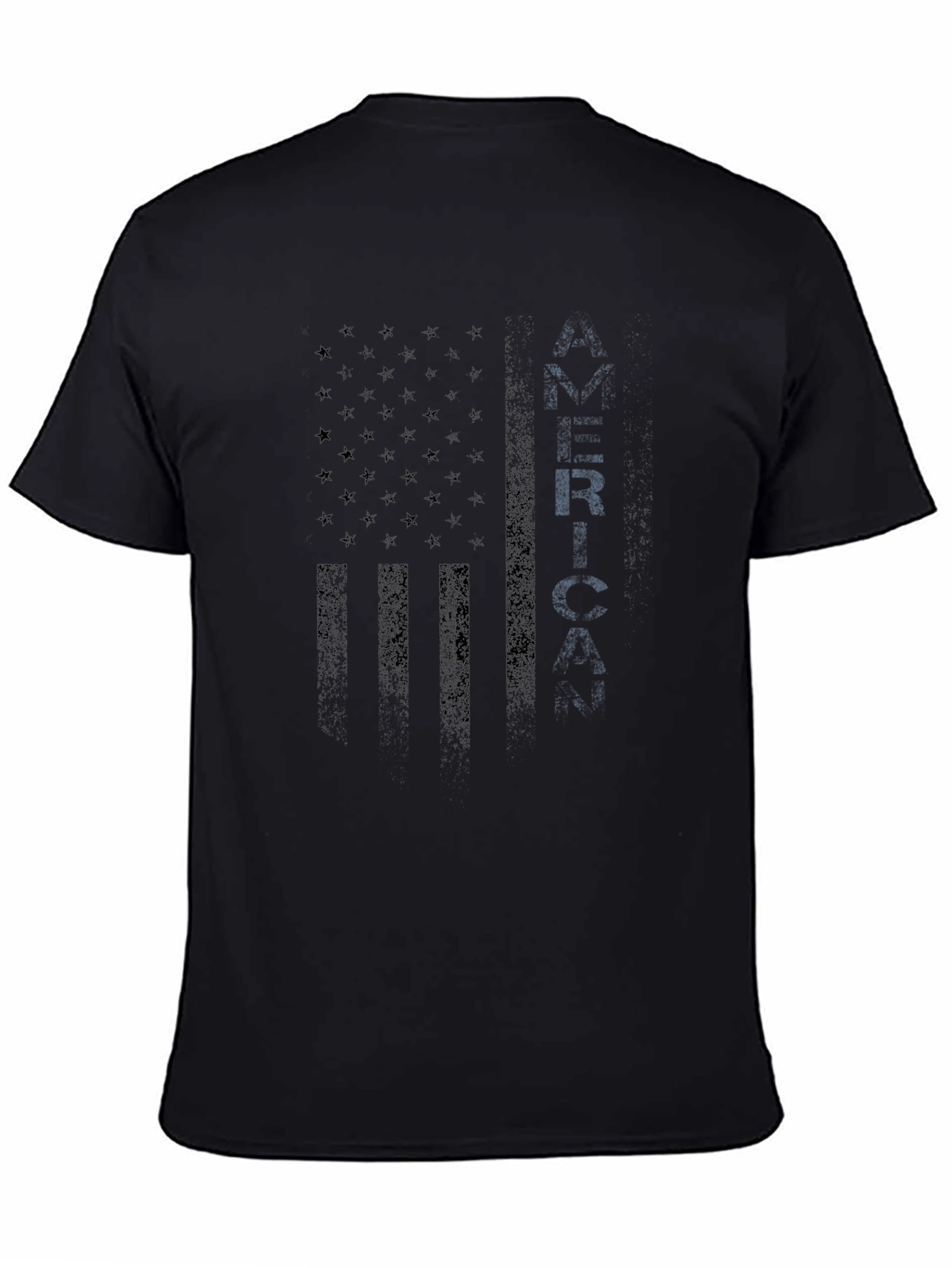 Mens Black American Flag Graphic T-Shirt