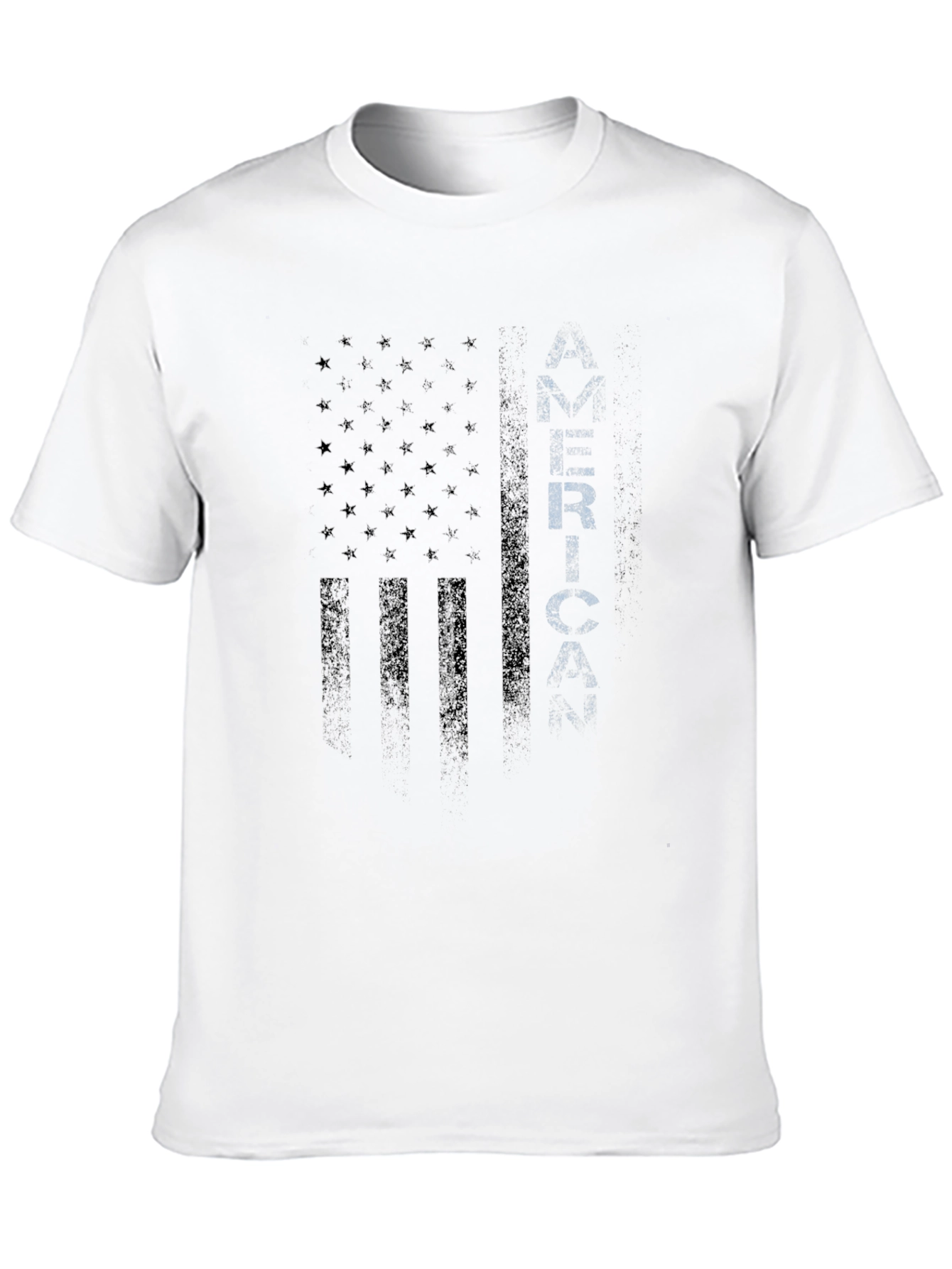 Mens Black American Flag Graphic T-Shirt