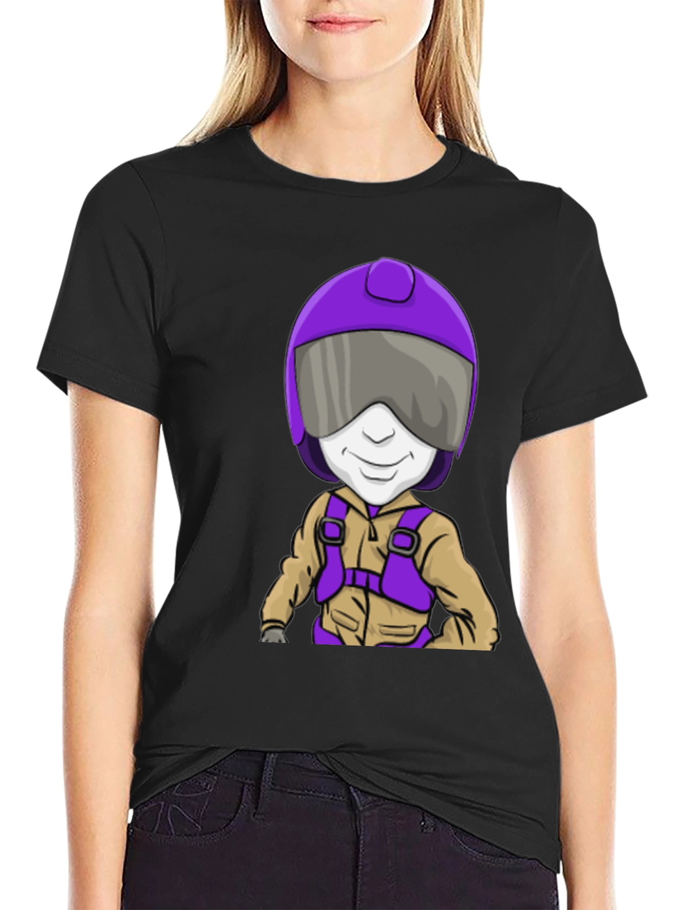 Cool Skydiver Cartoon Graphic T-Shirt