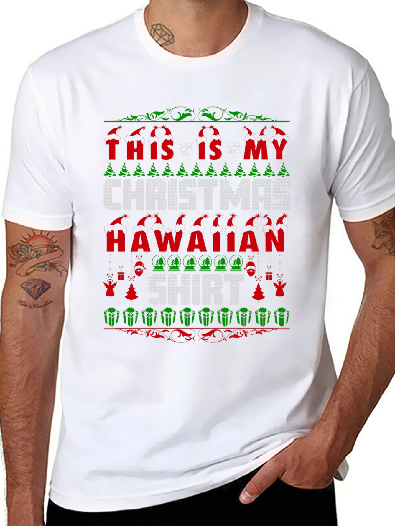 Funny Christmas Hawaiian Shirt - Festive Holiday Tee