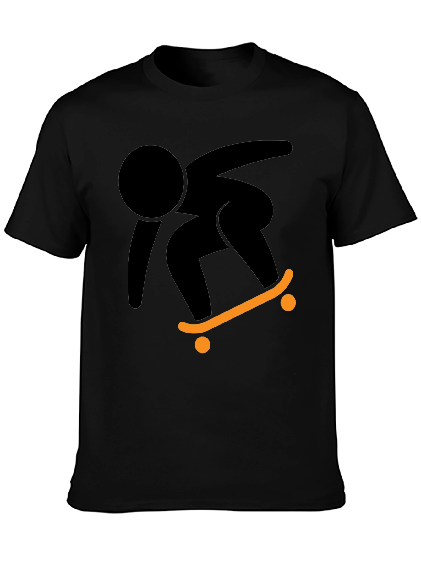 Cool Skateboarder Graphic Tee - Black