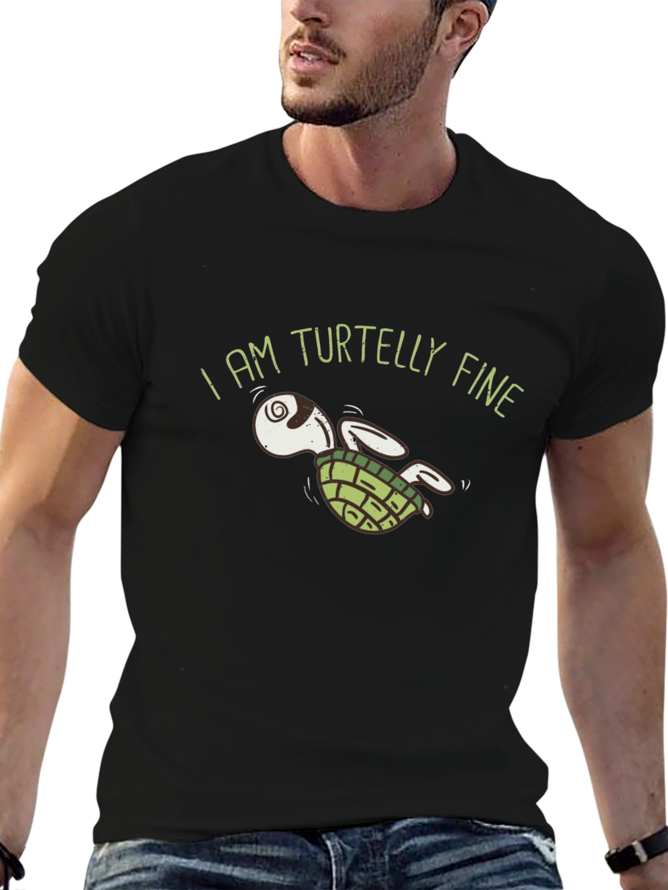 Turtelly Fine Graphic T-Shirt -  Unique Turtle Design