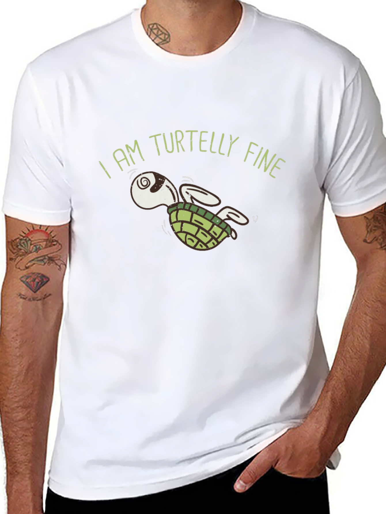 Turtelly Fine Graphic T-Shirt -  Unique Turtle Design