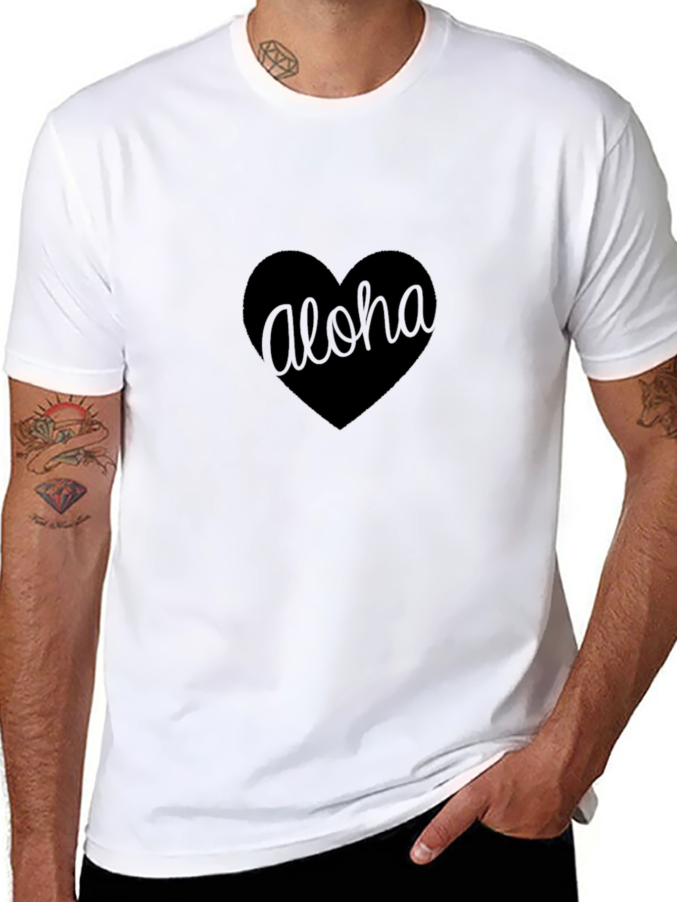Aloha Heart Graphic Tee - Soft Black Shirt