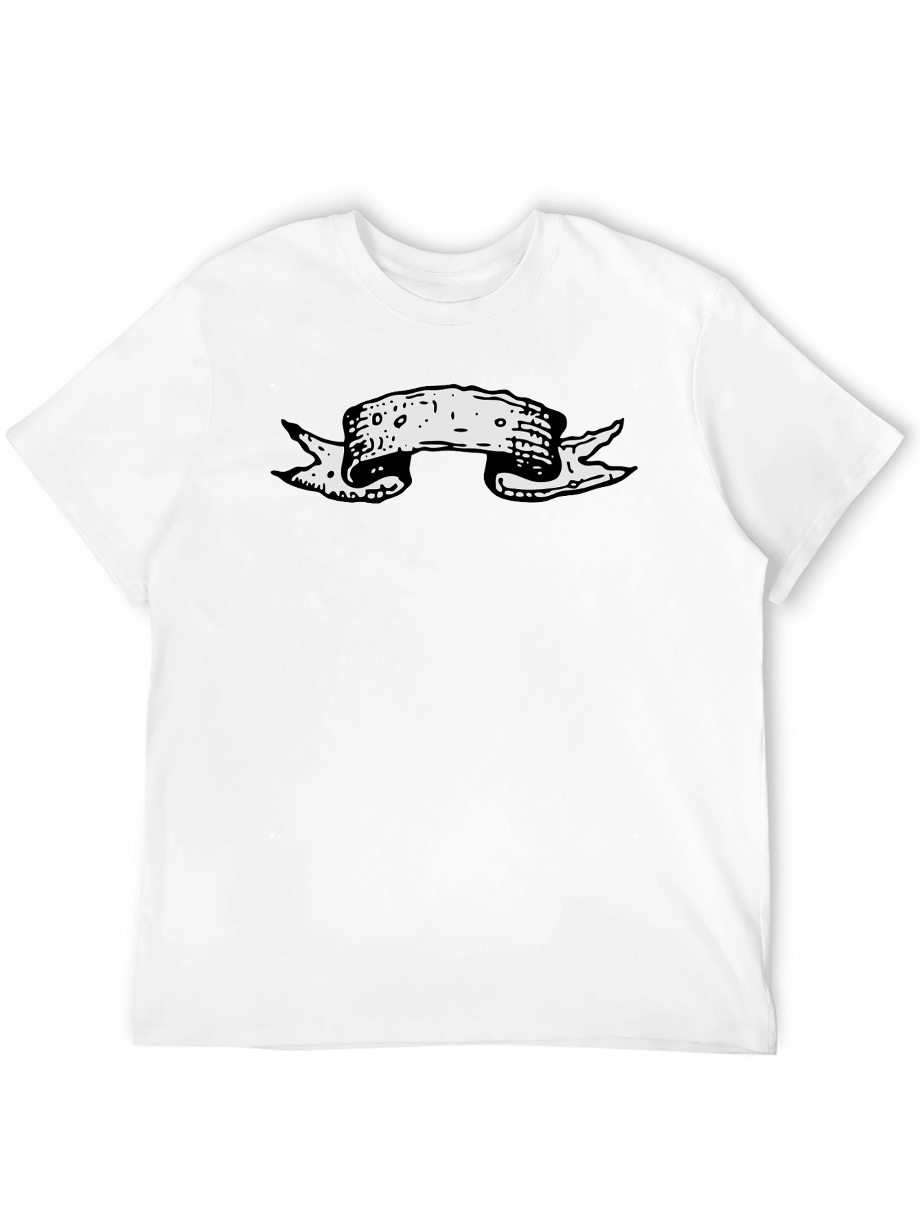 Mens Black T-Shirt with Graphic Banner Design