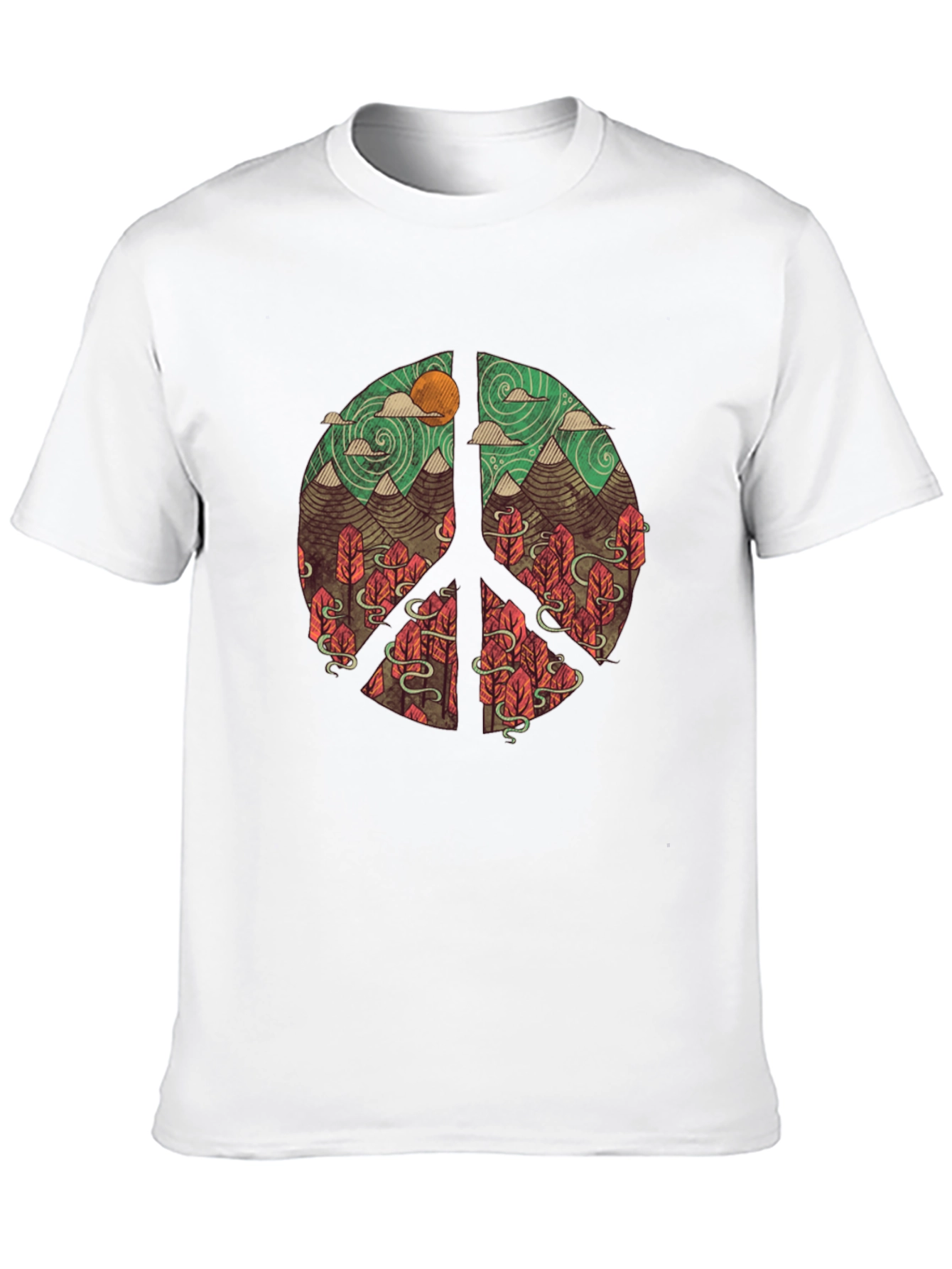Nature Peace Sign Graphic T-Shirt