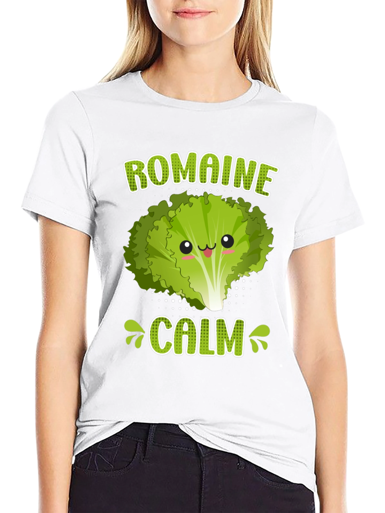 Romaine Calm Funny Vegan Graphic T-Shirt