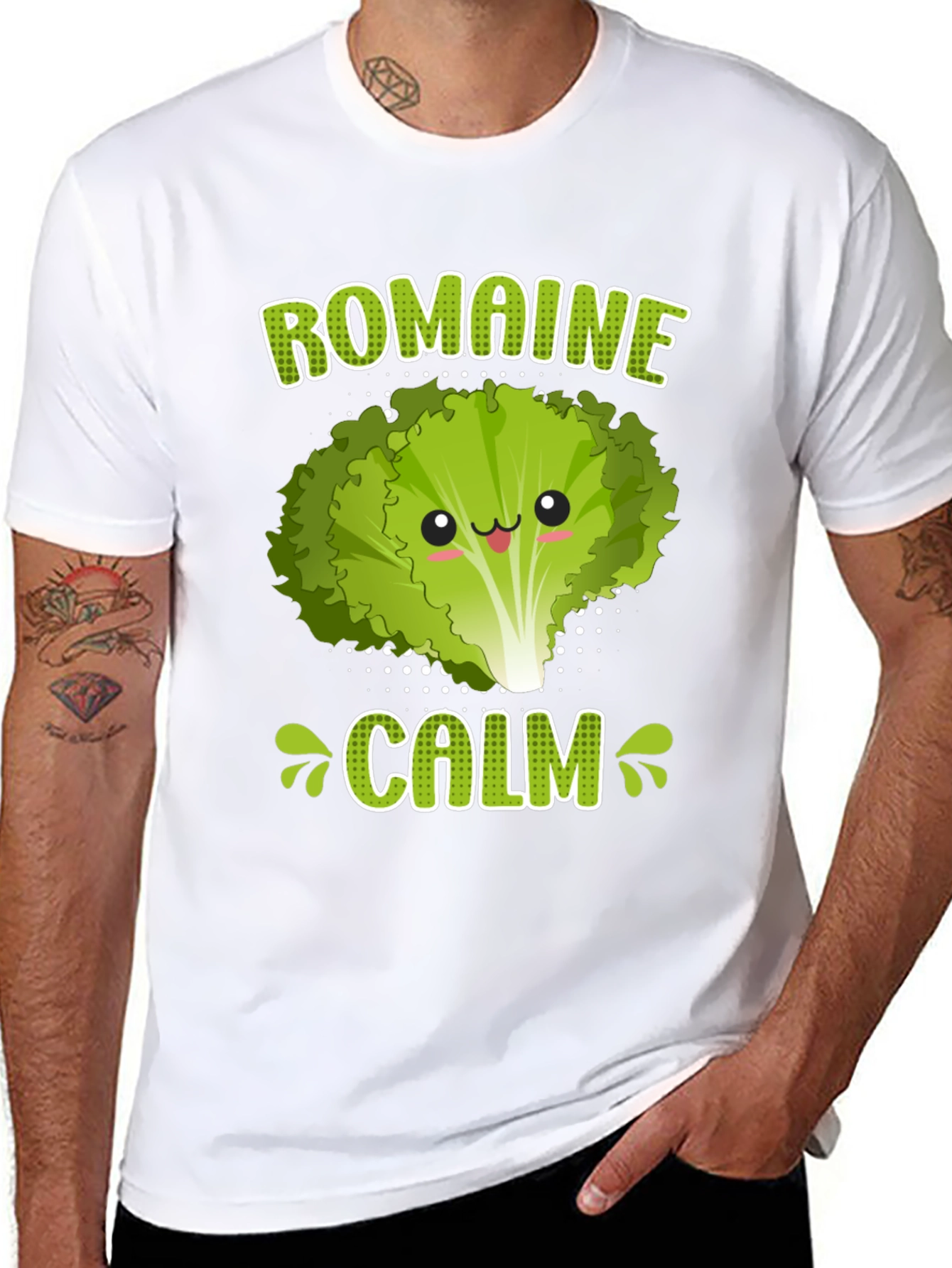 Romaine Calm Funny Vegan Graphic T-Shirt