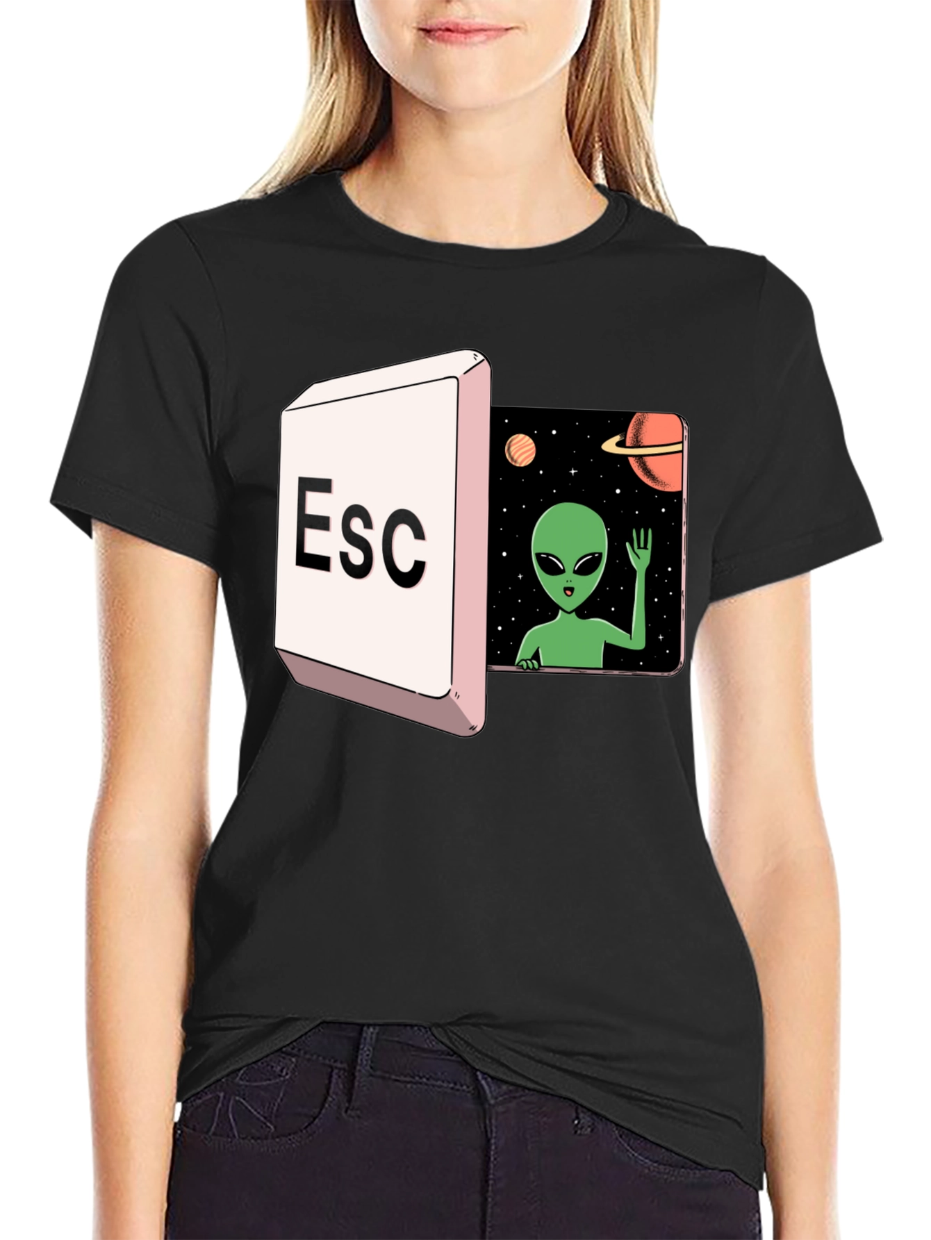 Escape to Space Alien Graphic Tee
