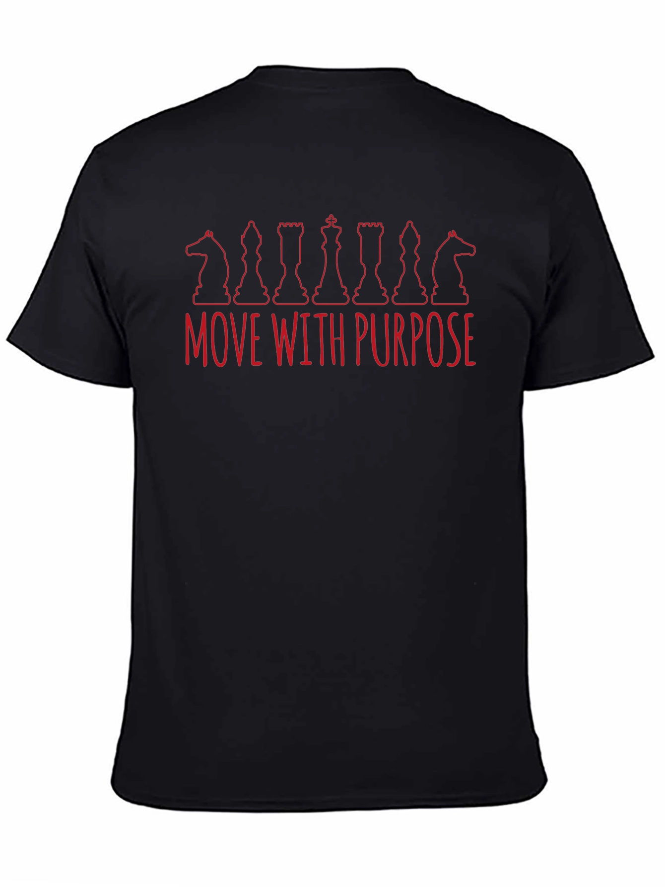 Move With Purpose Chess Piece Graphic Tee - Black
