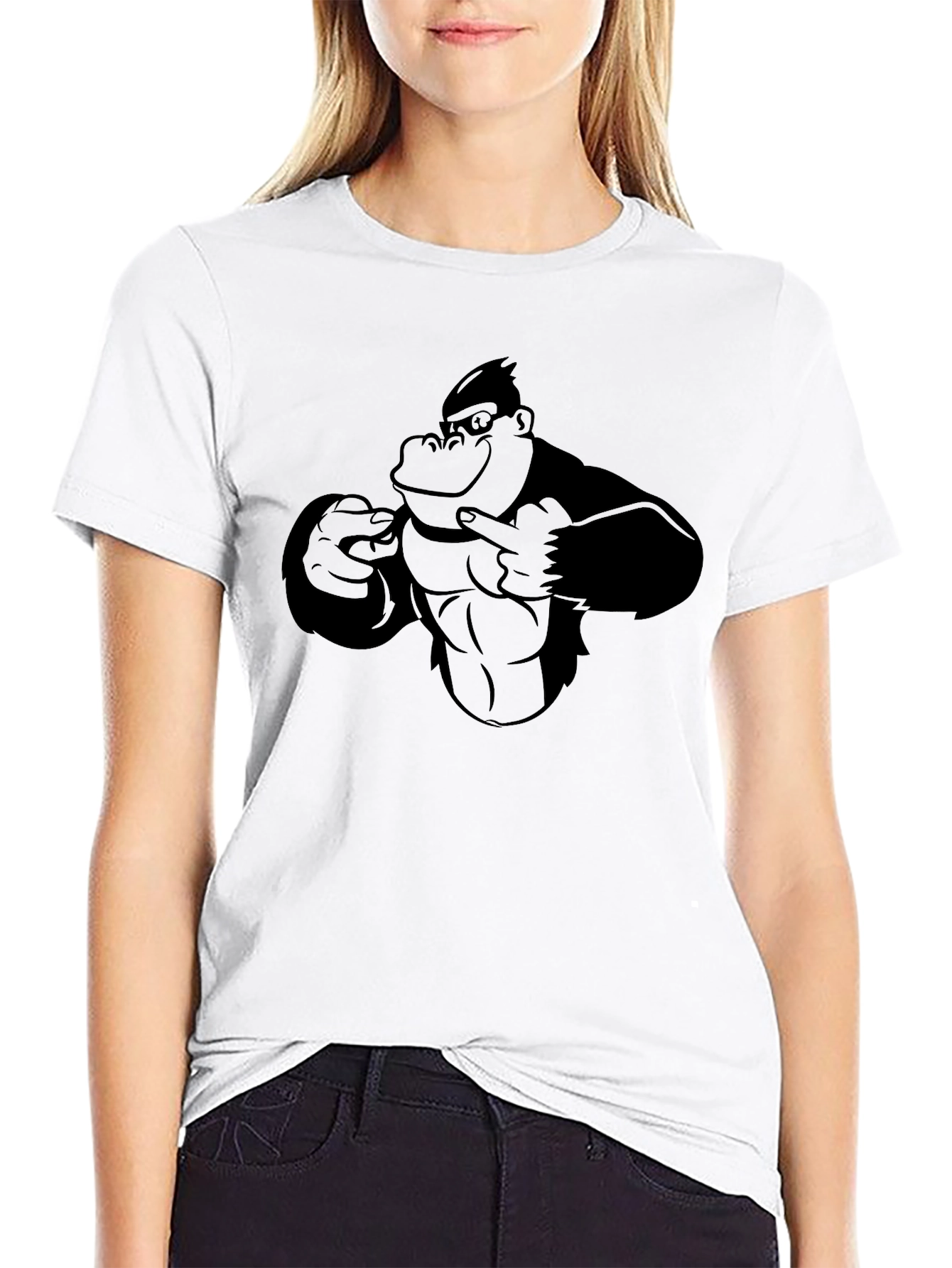 Gorilla Graphic Black T-Shirt - Mens Cool Tee