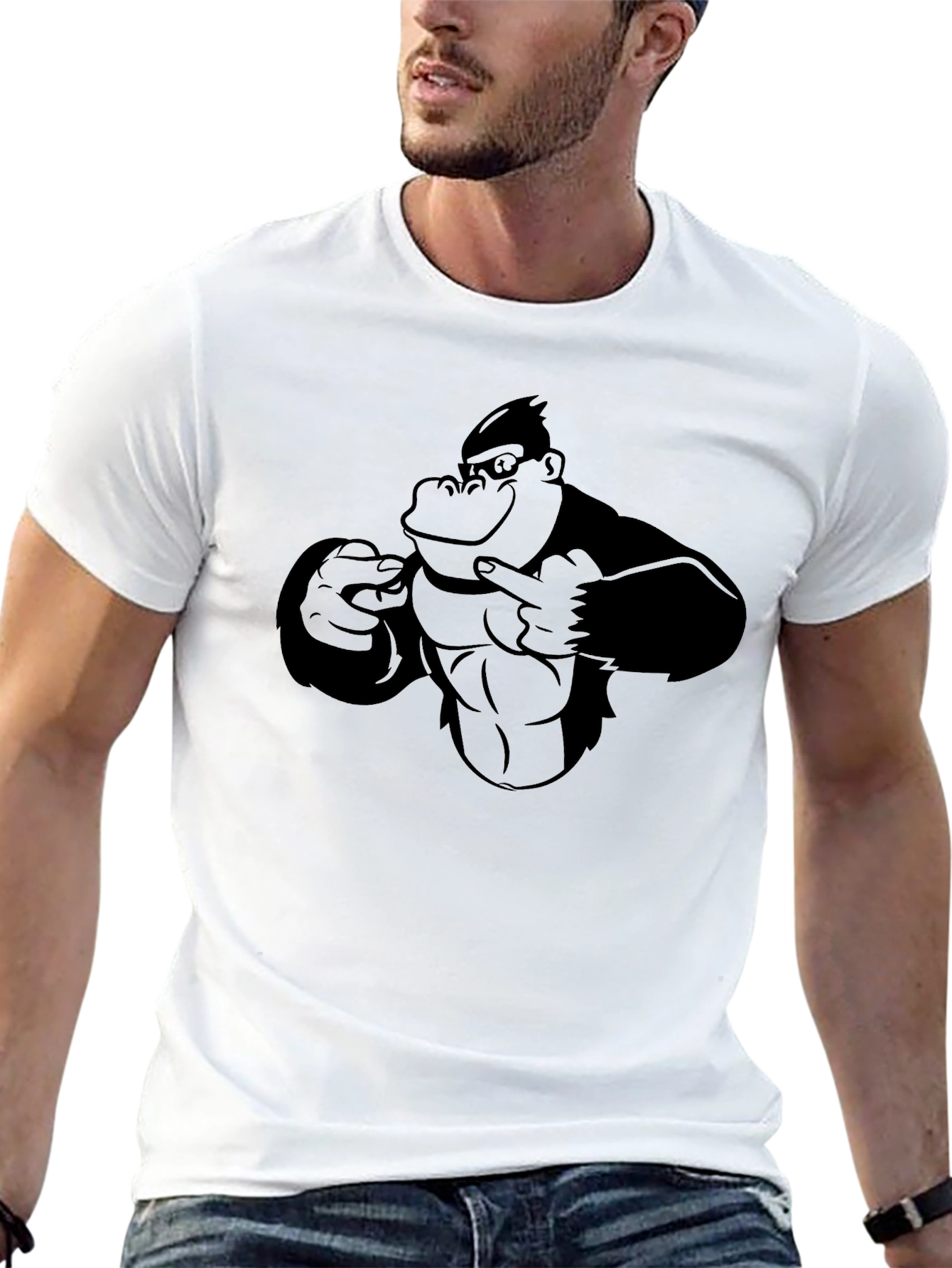 Gorilla Graphic Black T-Shirt - Mens Cool Tee