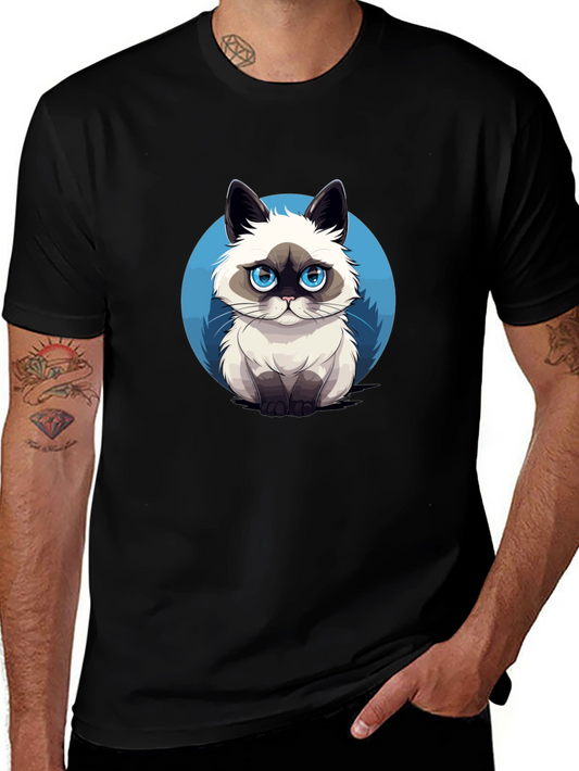 Grumpy Cat Graphic Tee - Black Cotton T-Shirt
