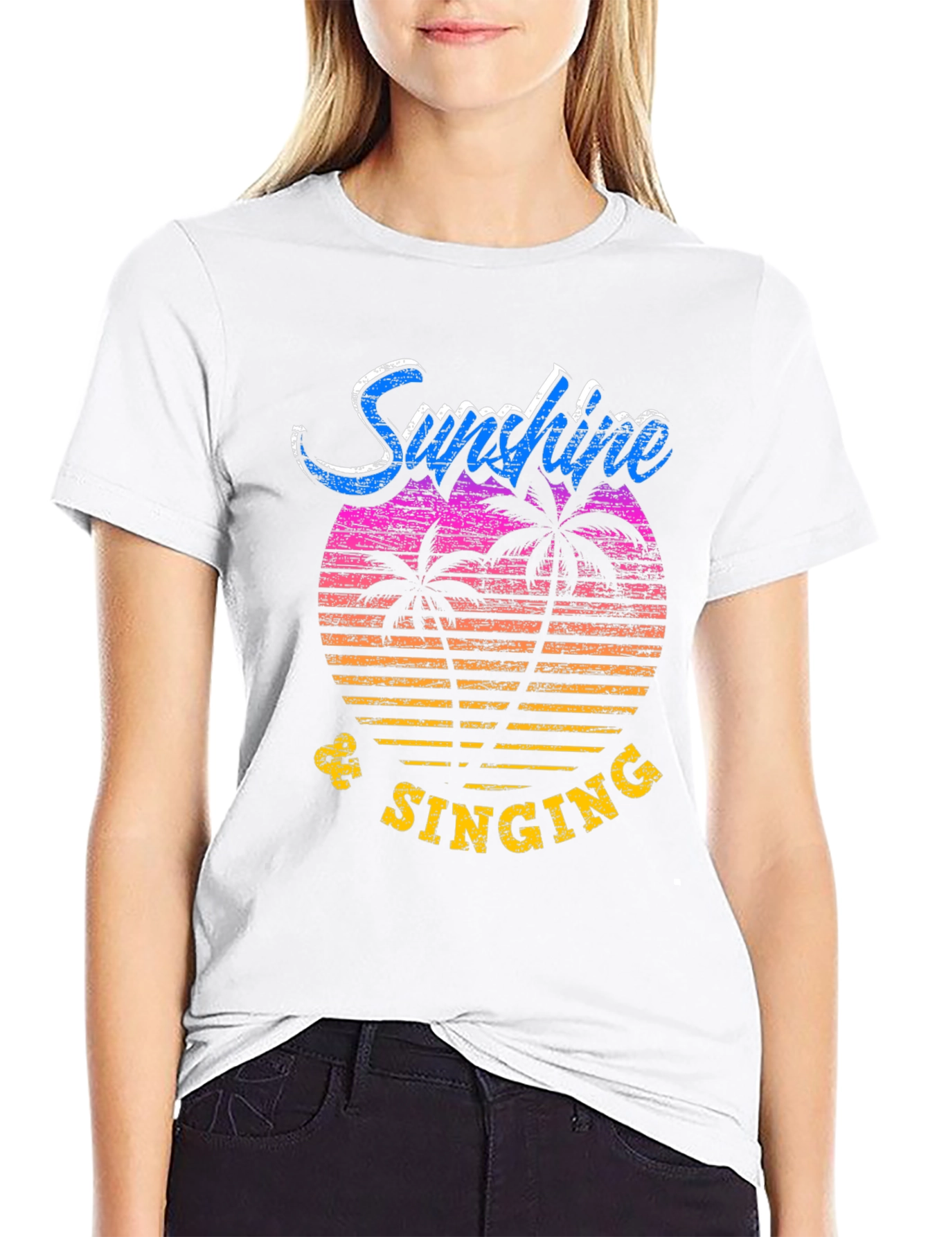 Sunshine & Singing Black Graphic T-Shirt