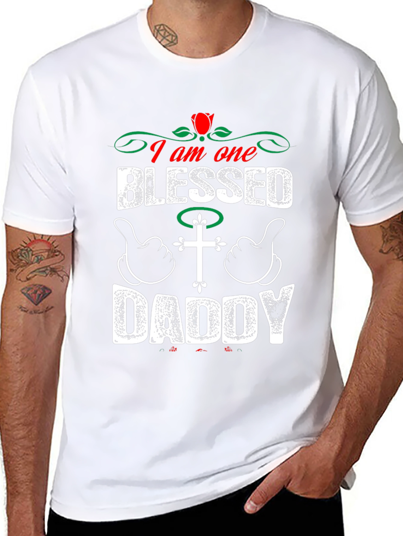 Blessed Daddy Graphic T-Shirt - Black