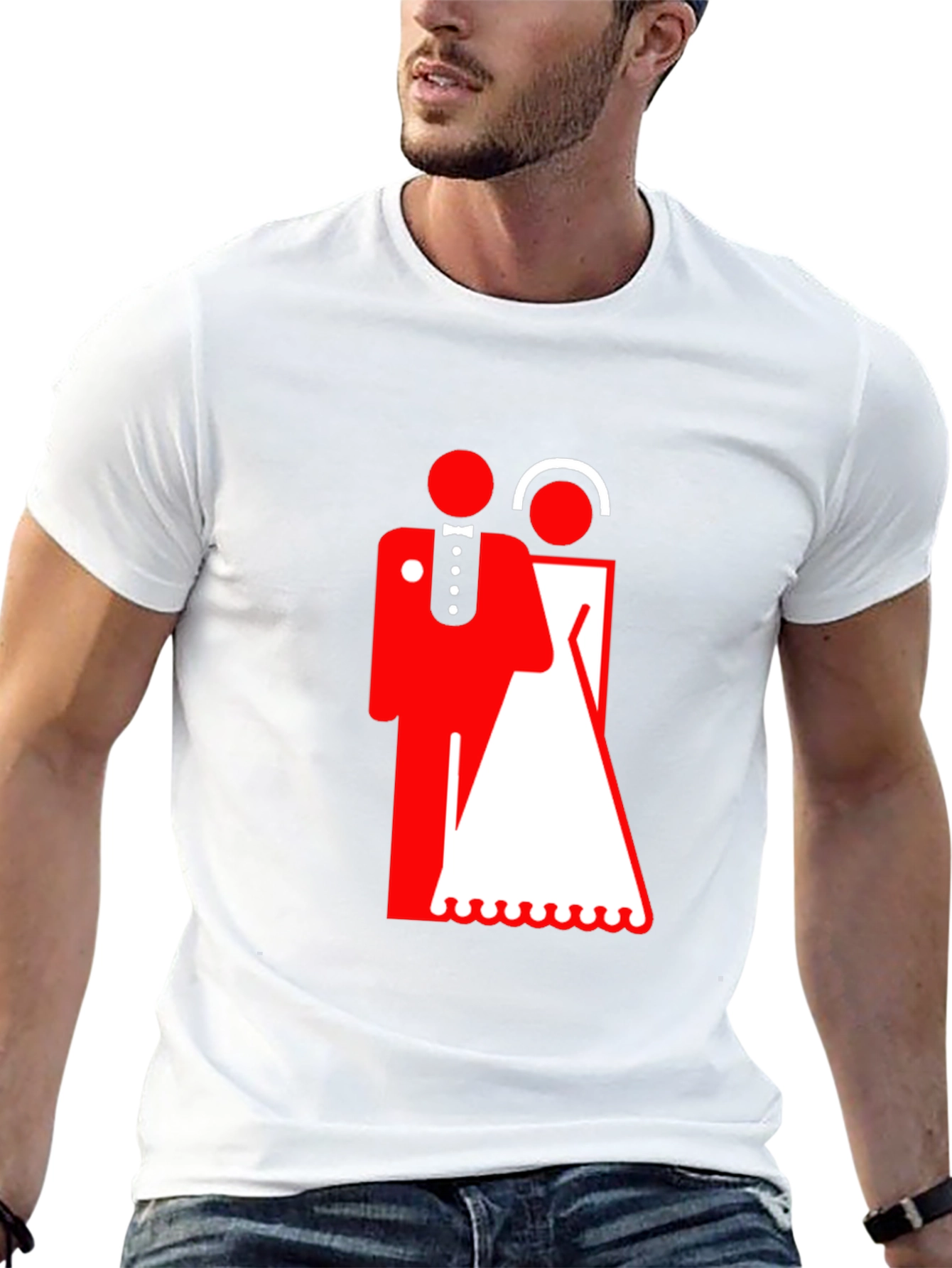 Bride & Groom Graphic Tee - Black Cotton Blend