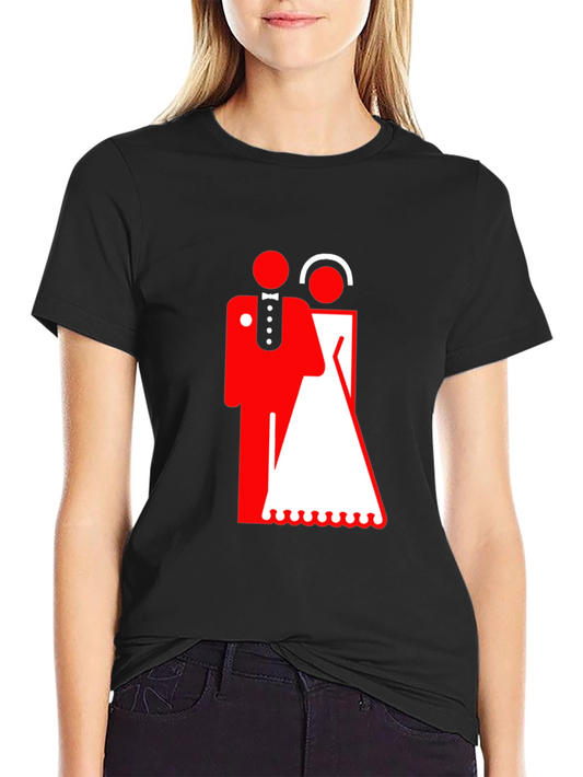 Bride & Groom Graphic Tee - Black Cotton Blend