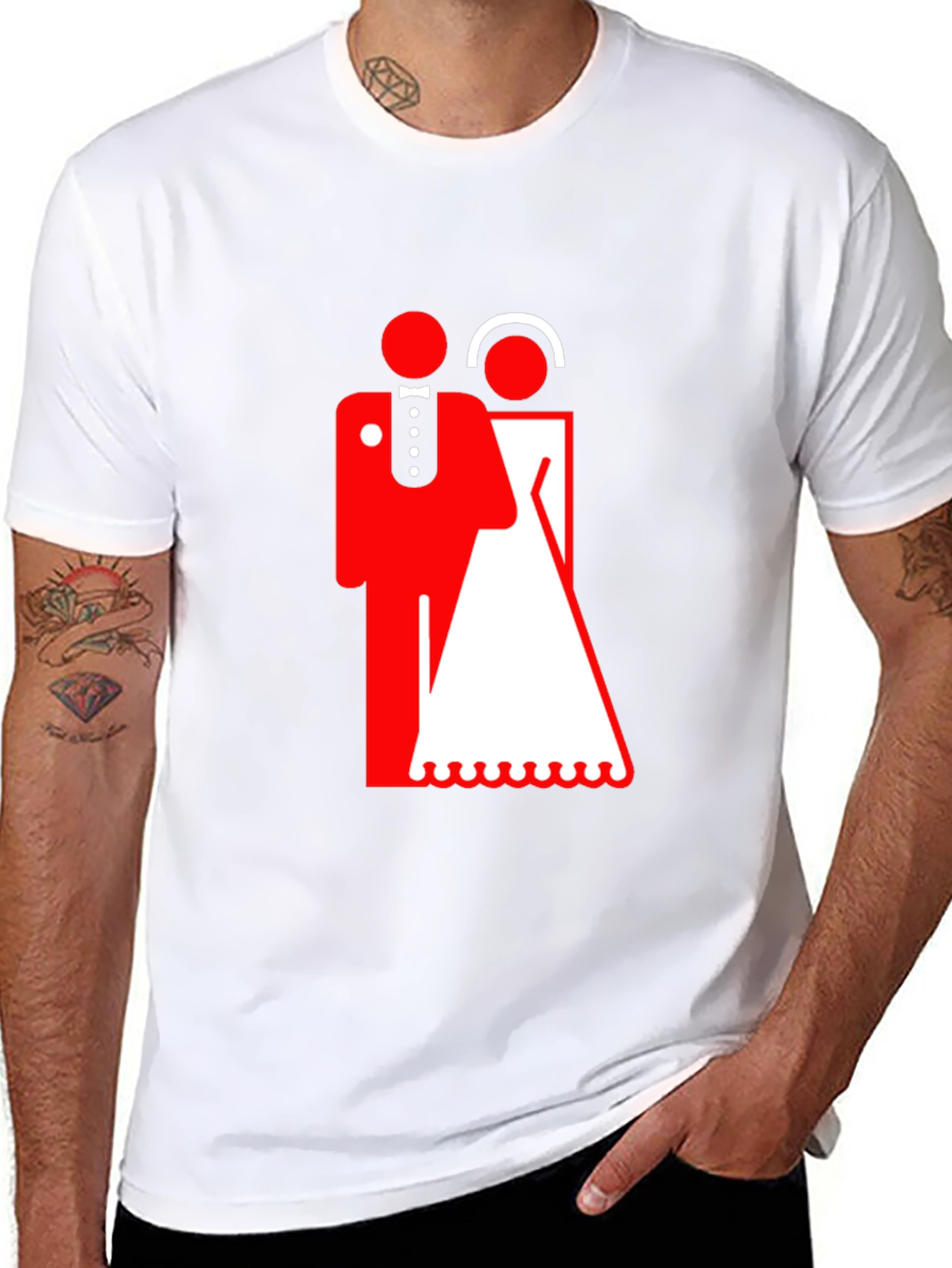 Bride & Groom Graphic Tee - Black Cotton Blend