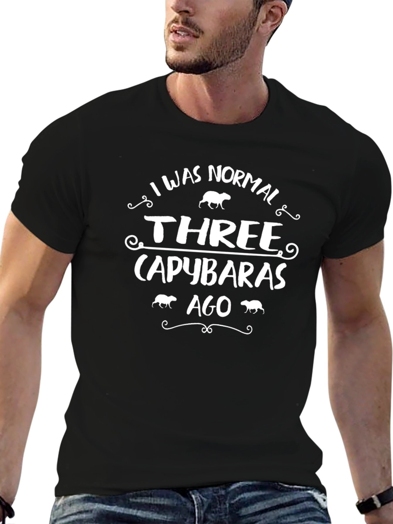 I Was Normal Three Capybaras Ago Graphic Tee