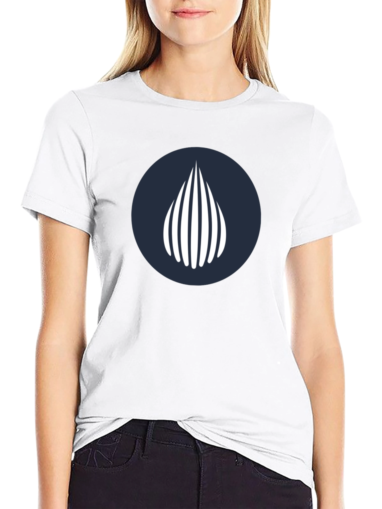 Modern Graphic Tee - Geometric Waterdrop Design