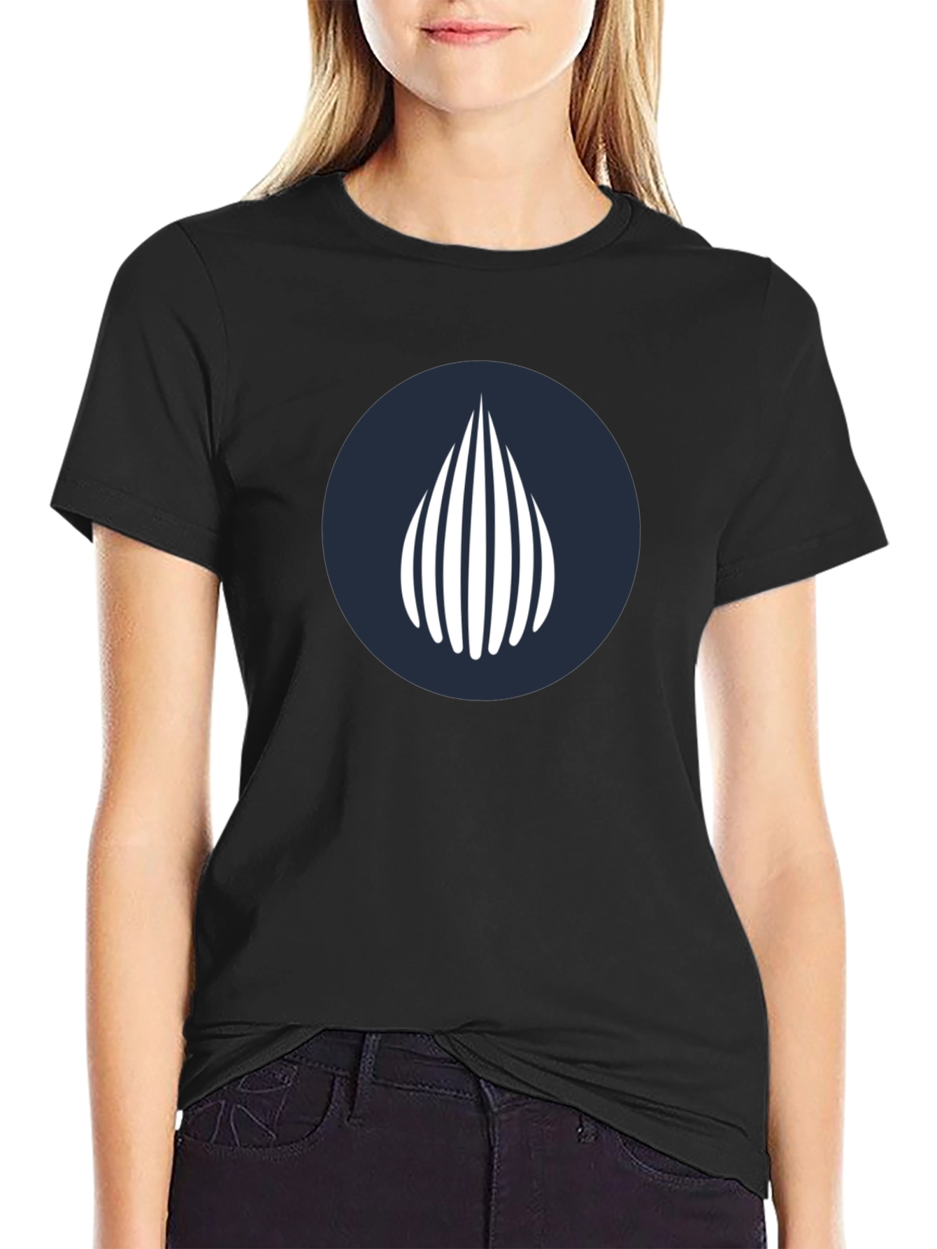 Modern Graphic Tee - Geometric Waterdrop Design