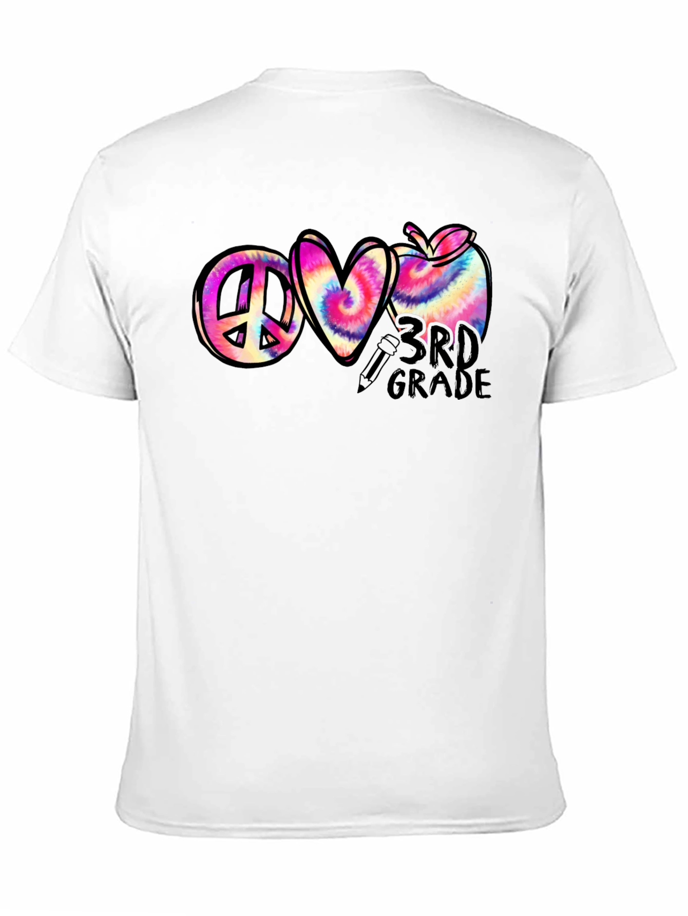 Peace Love 3rd Grade Tie-Dye T-Shirt