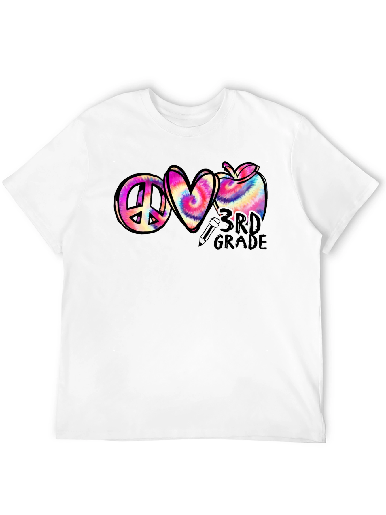 Peace Love 3rd Grade Tie-Dye T-Shirt