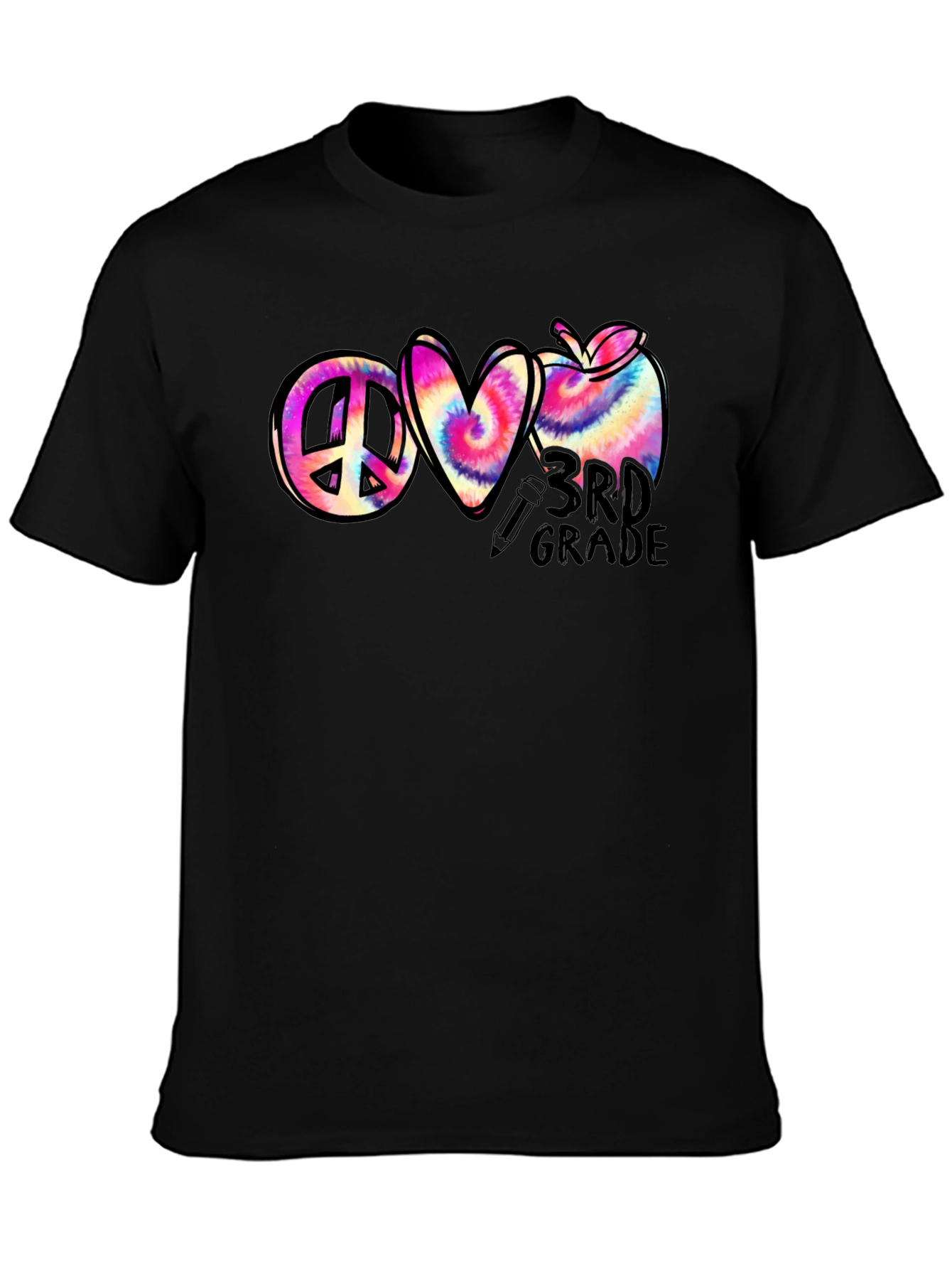 Peace Love 3rd Grade Tie-Dye T-Shirt