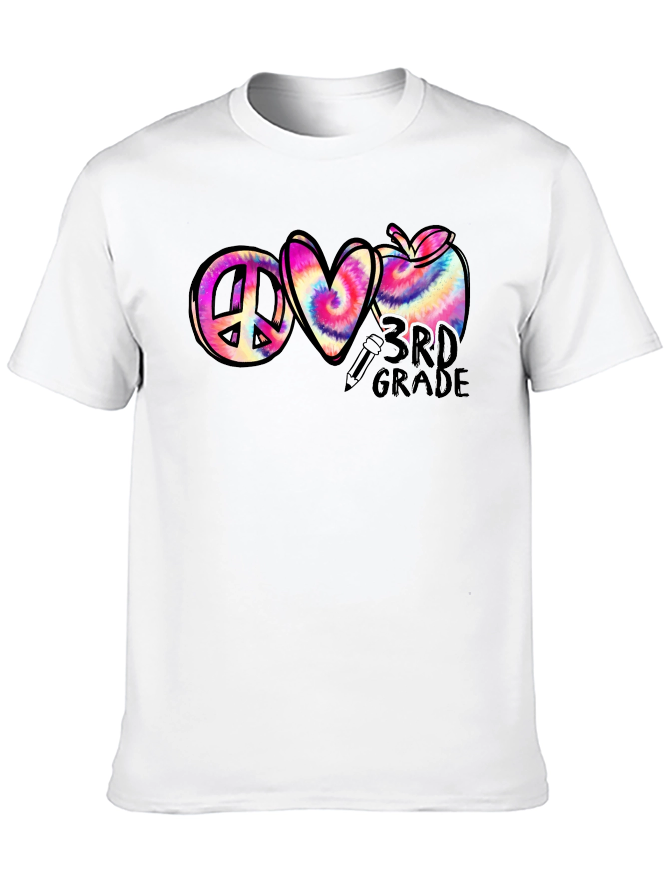 Peace Love 3rd Grade Tie-Dye T-Shirt